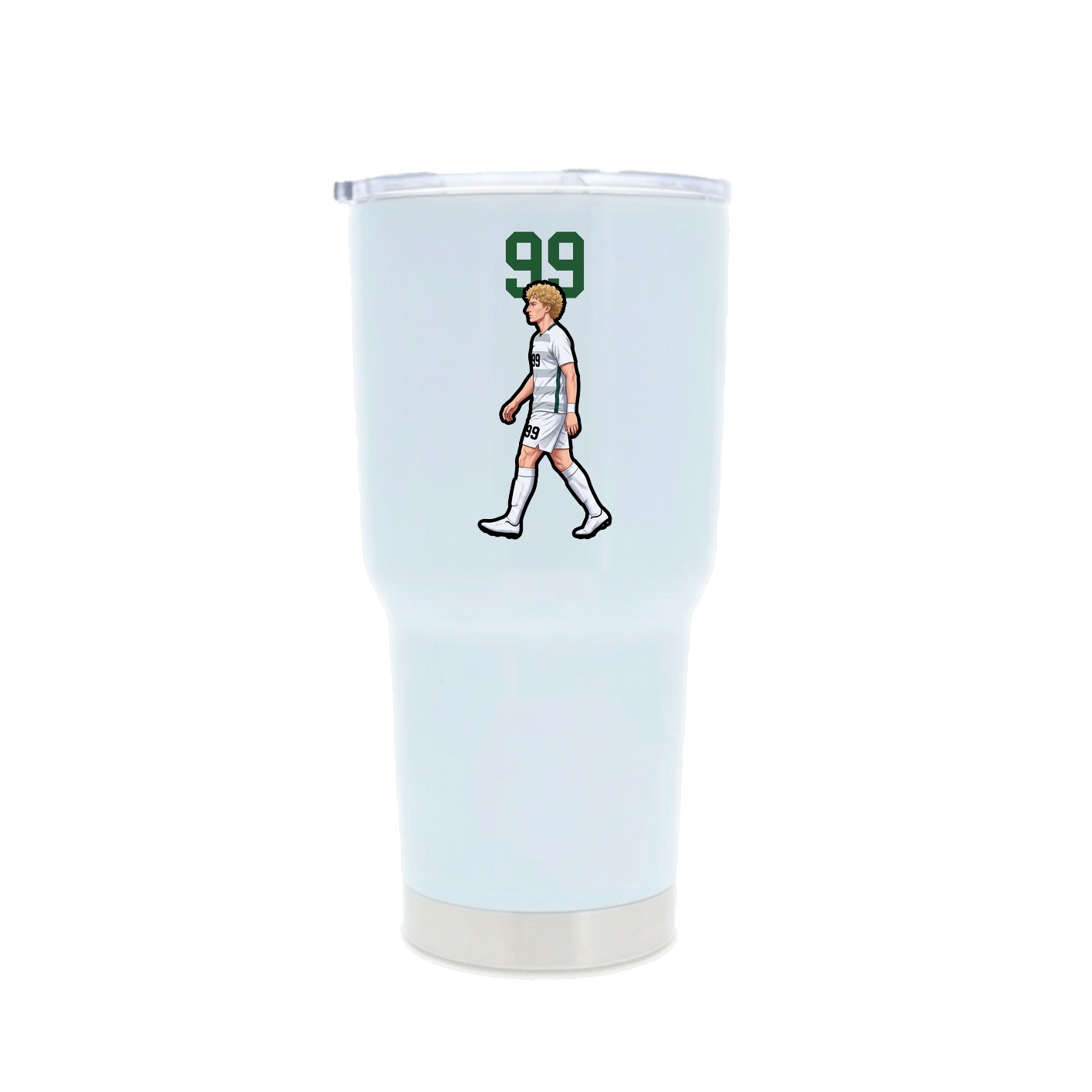 30oz Stainless Steel Tumbler — Number Top in White