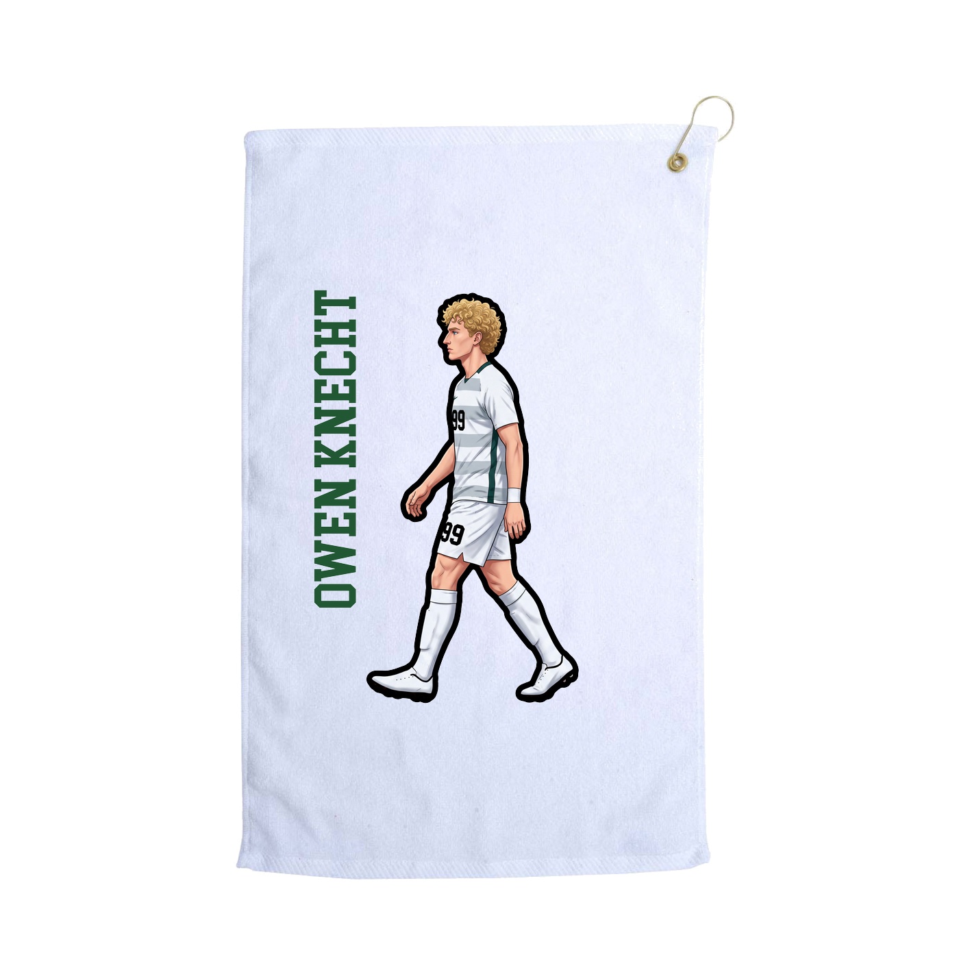 Golf Towel — Name Vertical in White