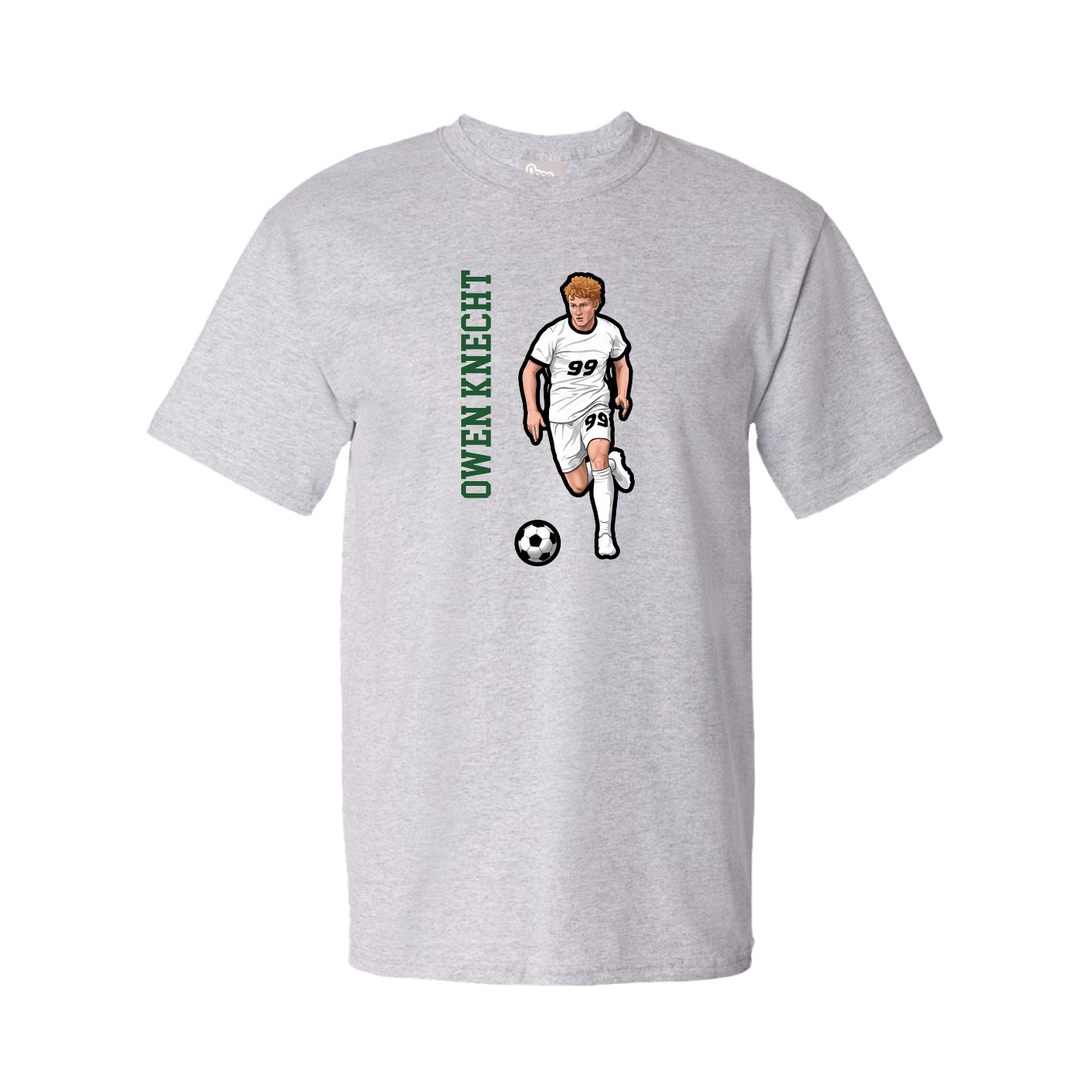 Youth Tee — Name Vertical in Grey
