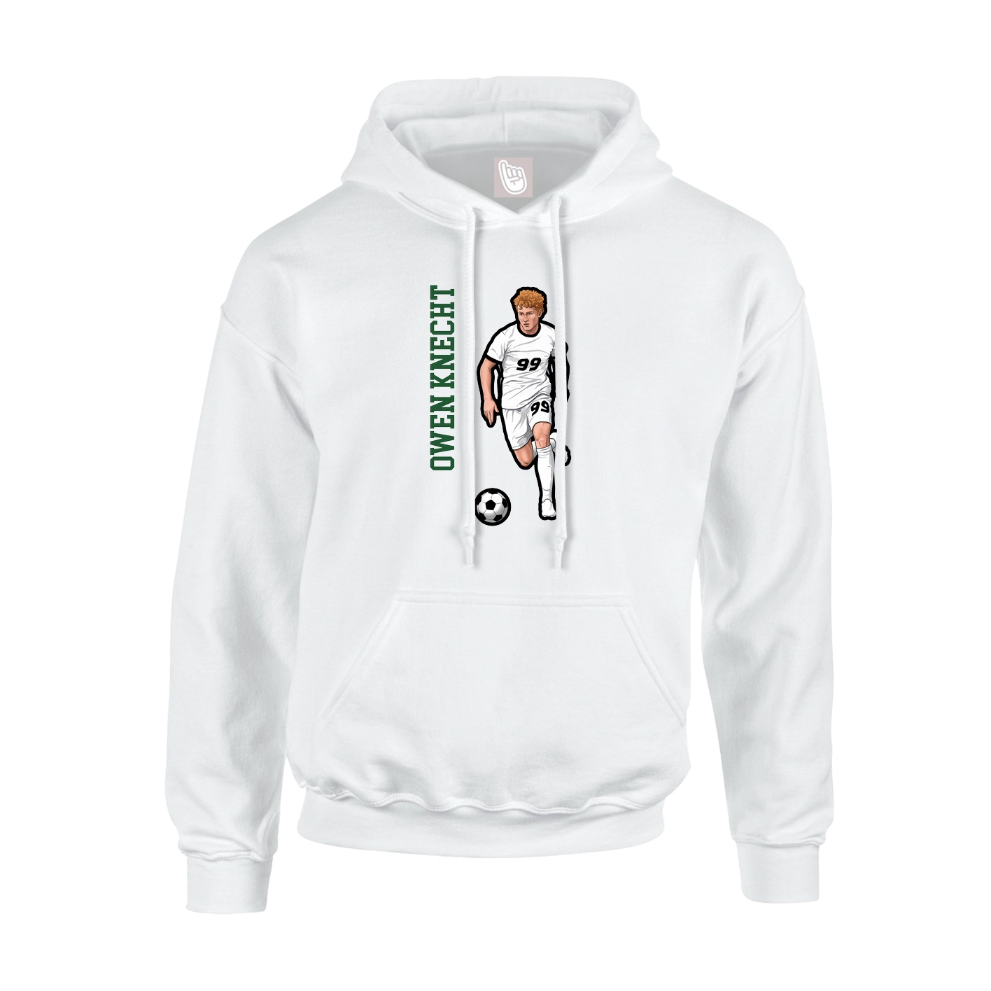 Hoodie — Name Vertical in White