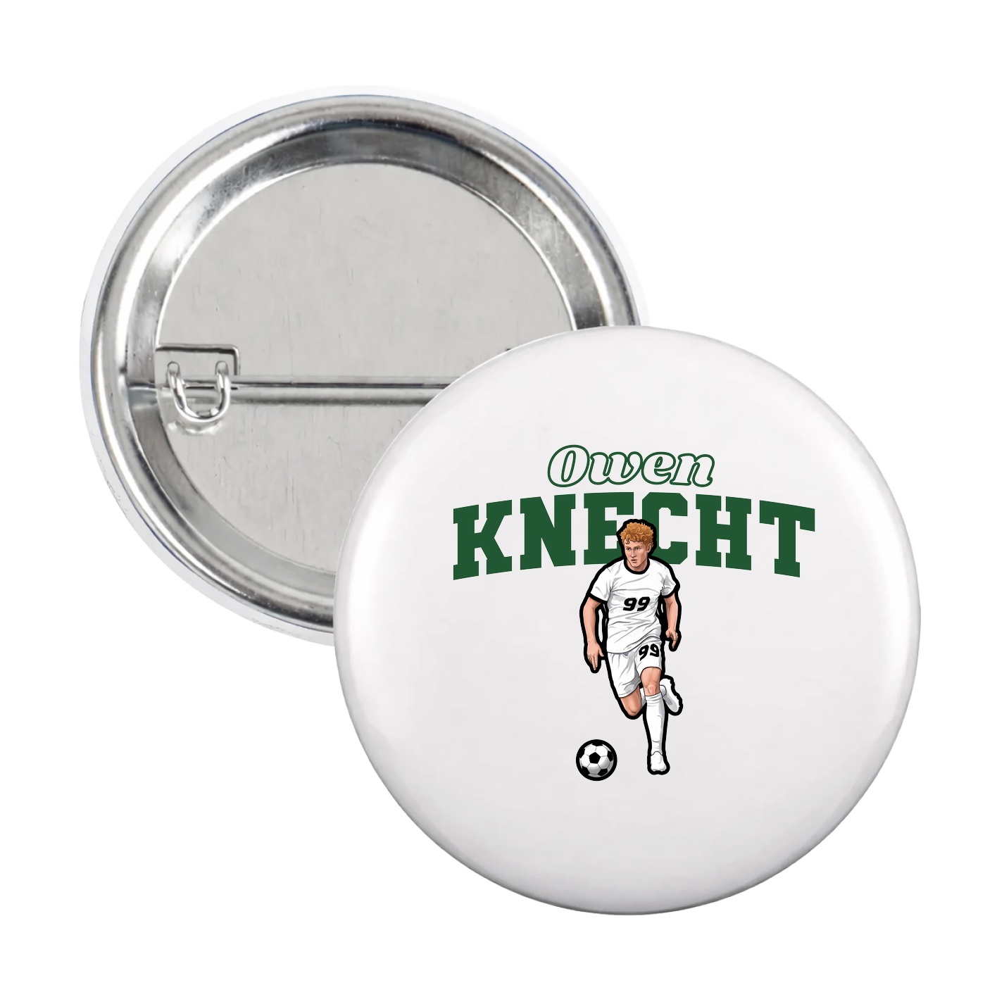 Game Day Button — Name Arch in White