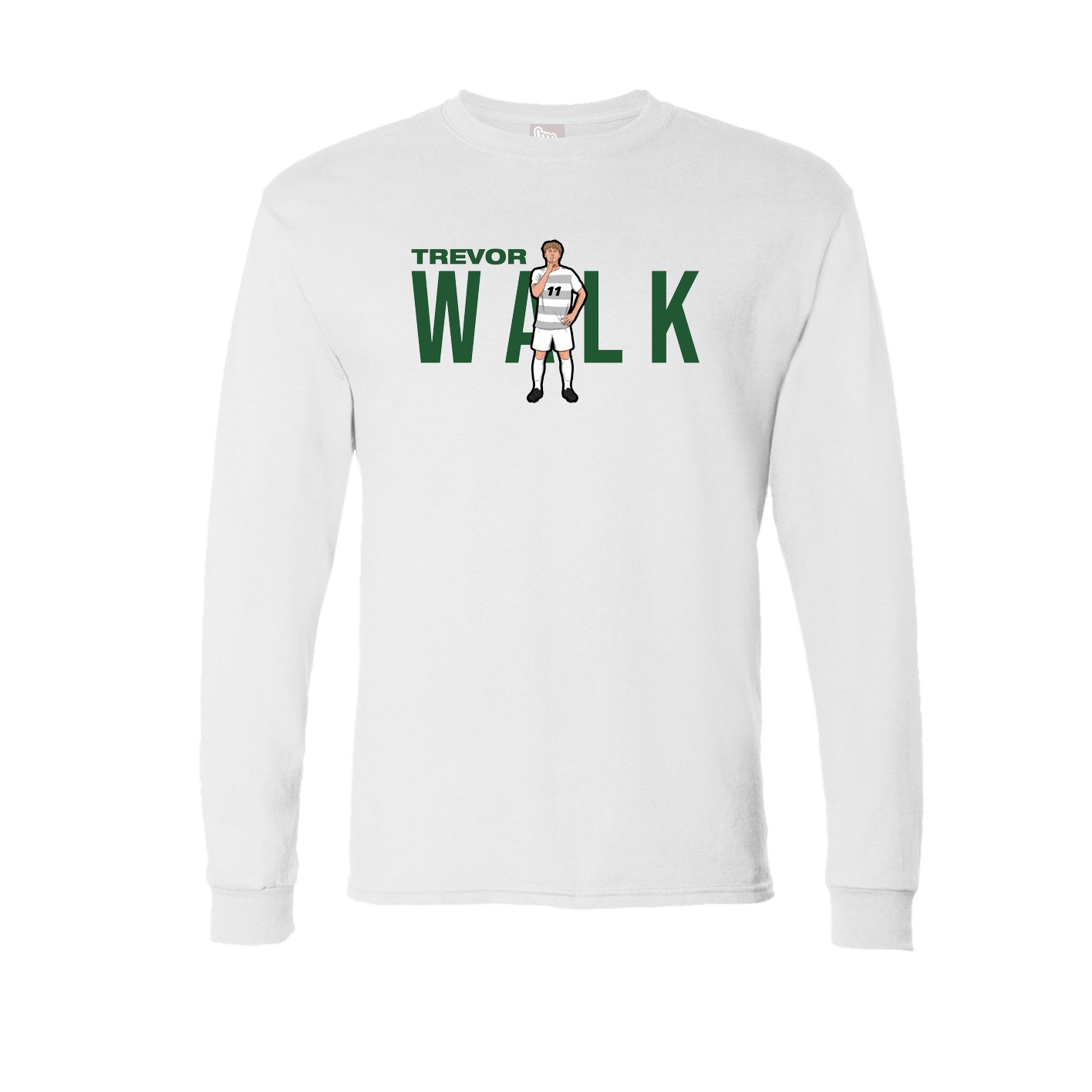Long Sleeve Tee — Player Name in White
