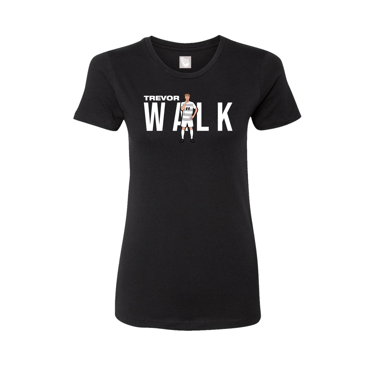 Fitted Women's Tee — Player Name in Black