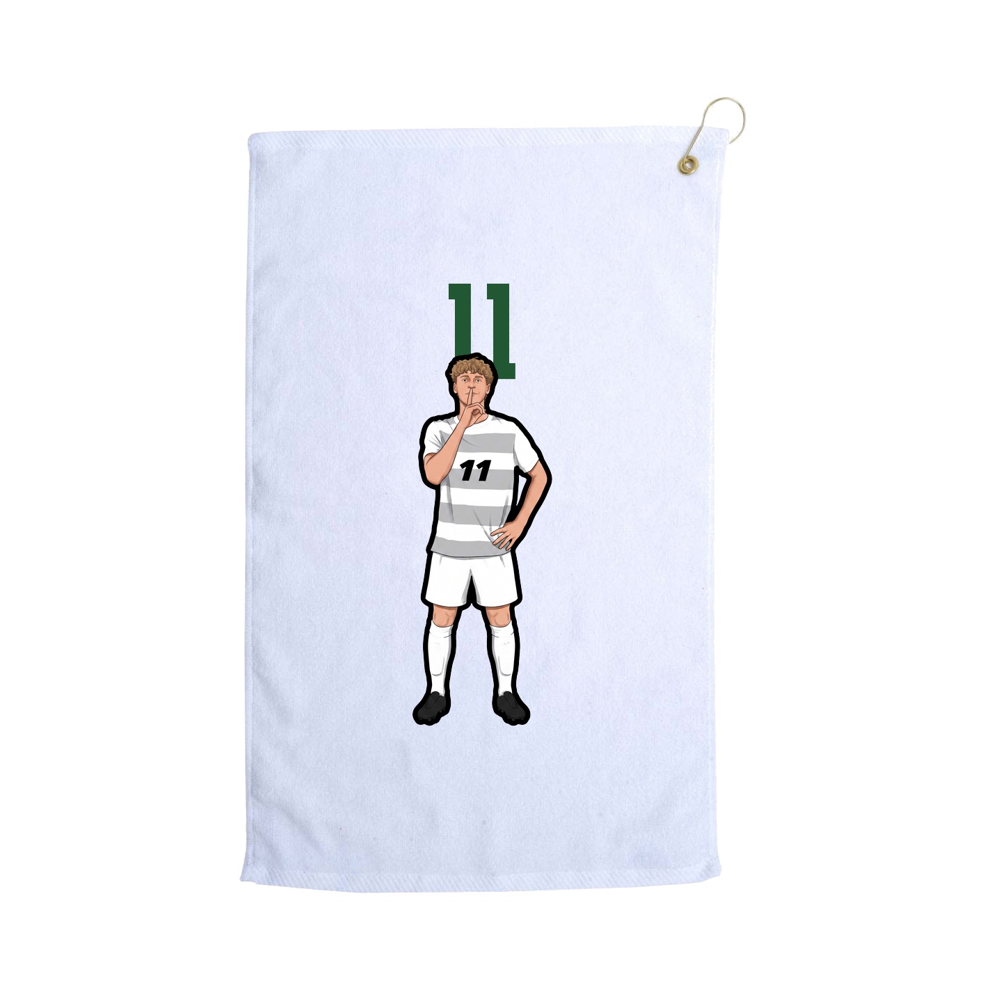 Golf Towel — Number Top in White