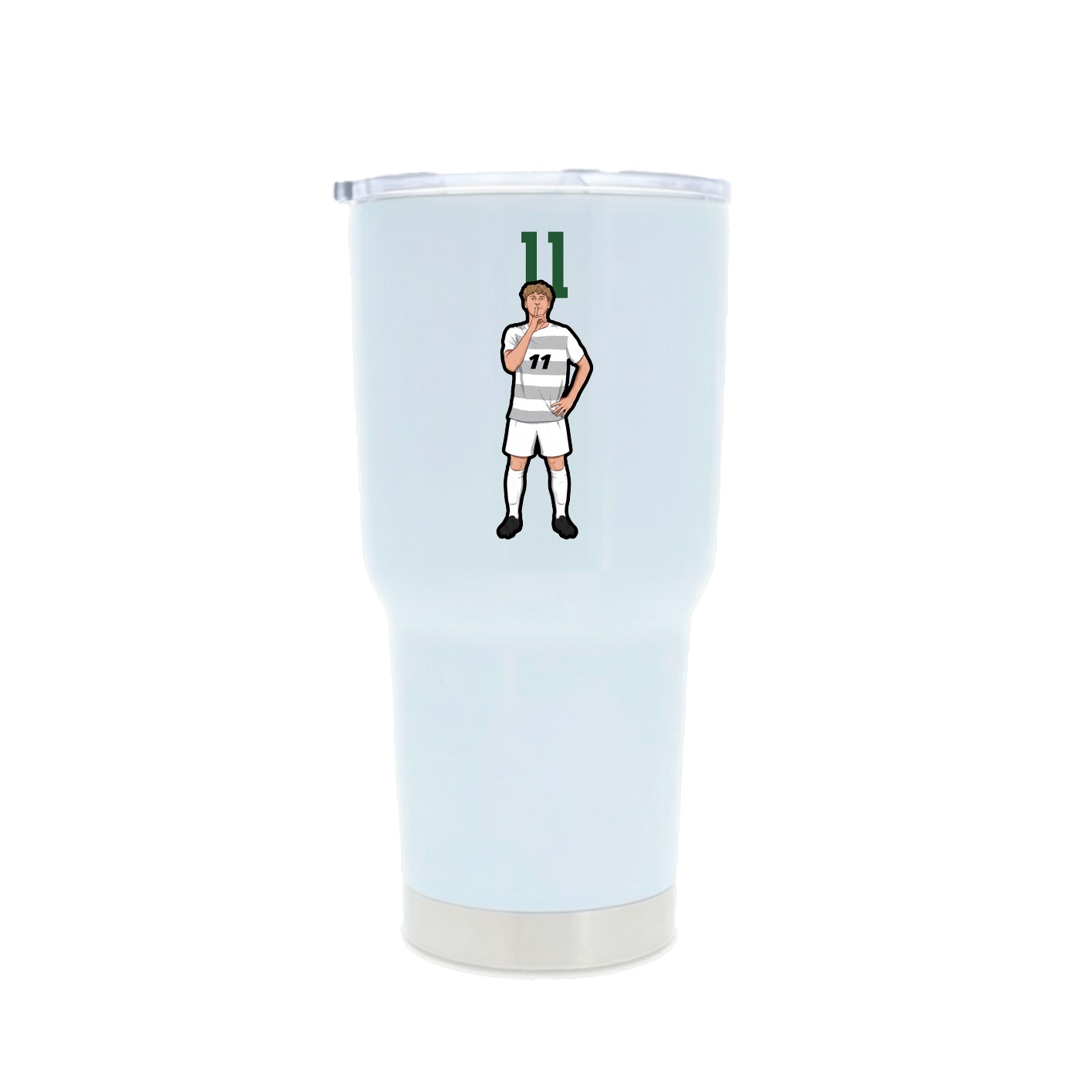 30oz Stainless Steel Tumbler — Number Top in White