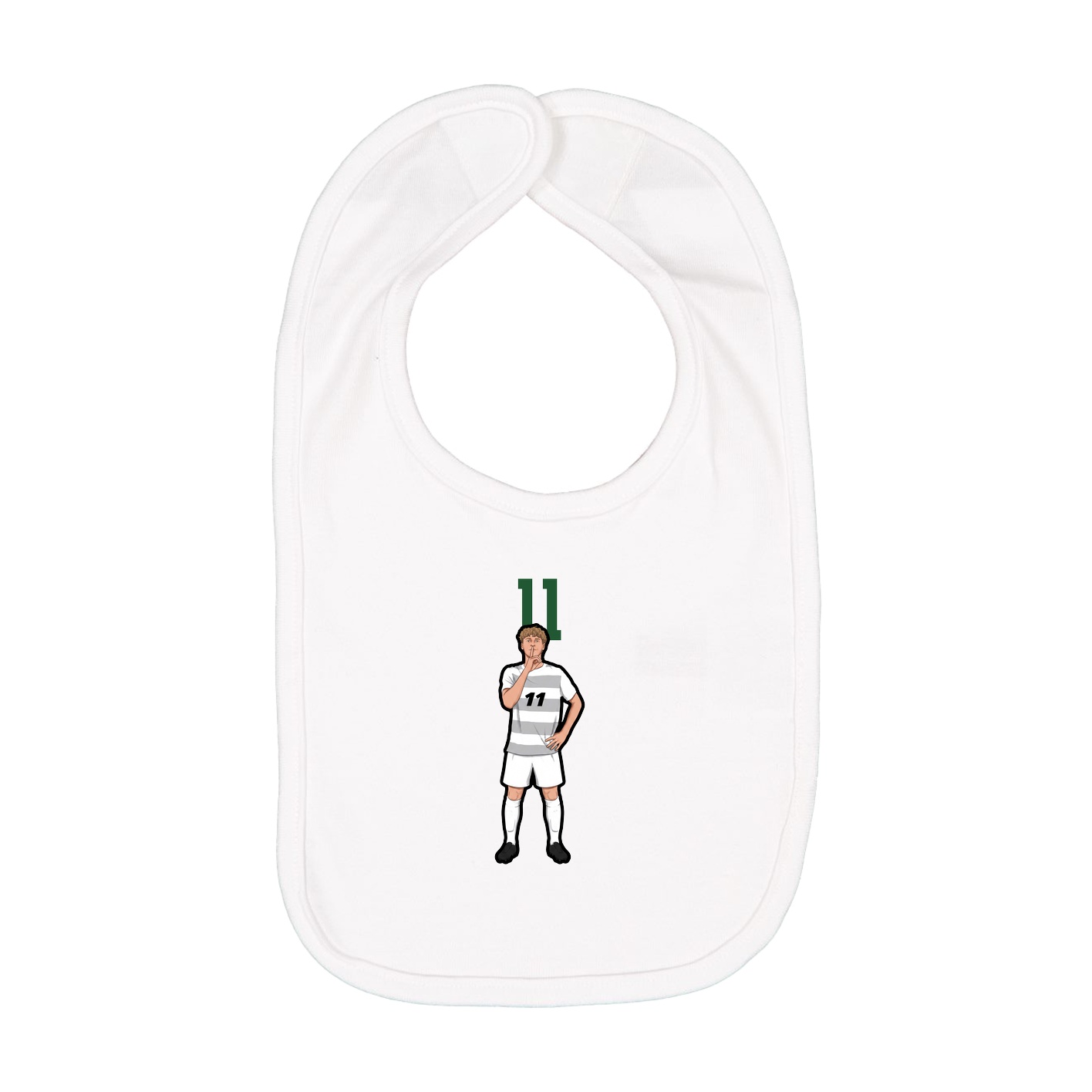 Infant Bib — Number Top in White