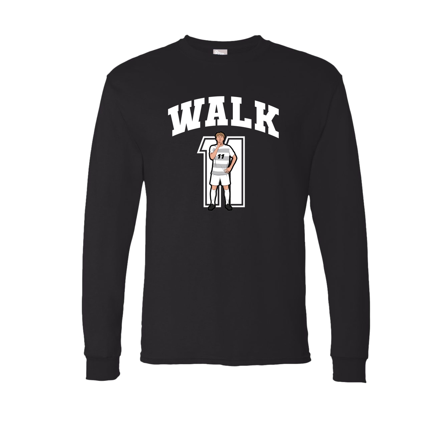 Long Sleeve Tee — Number in Black