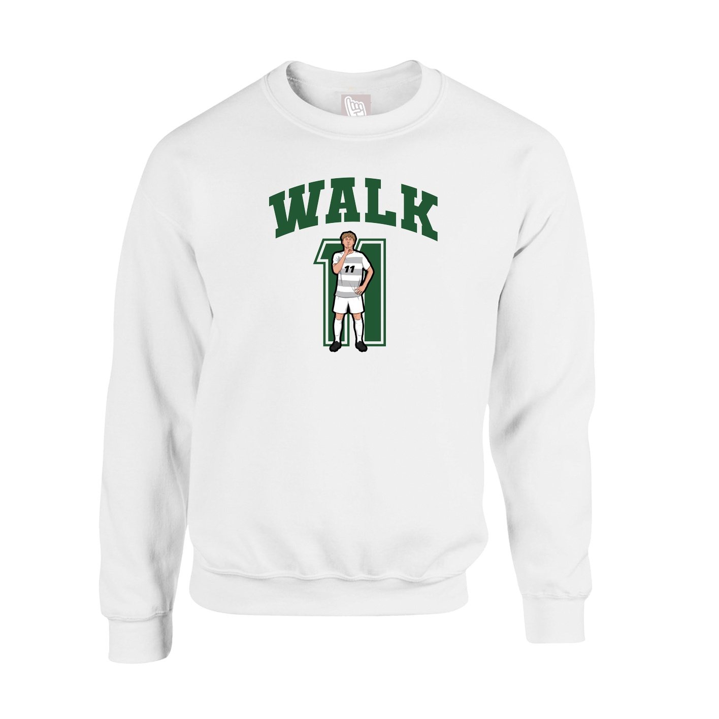 Fleece Crew — Number in White