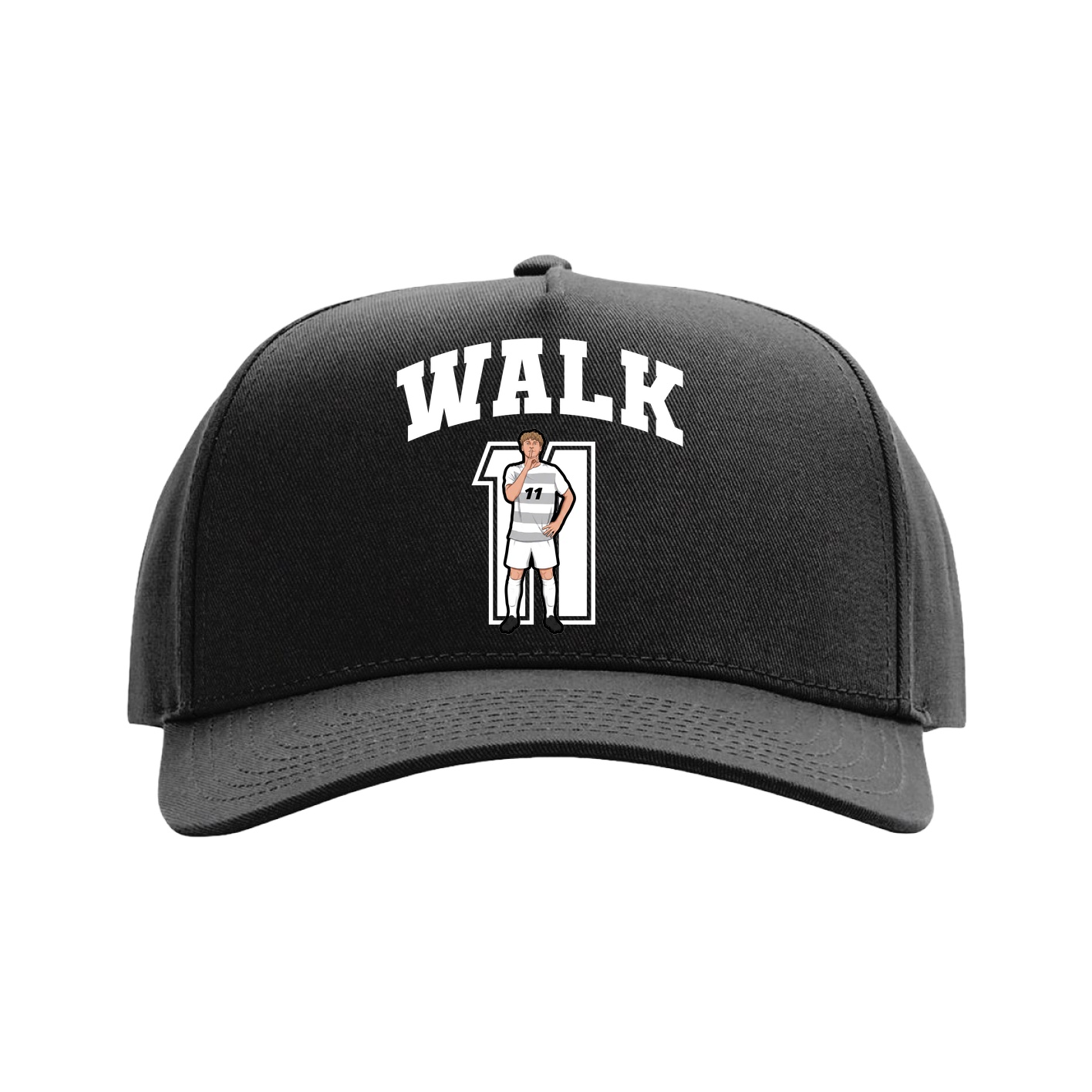 Full Fabric Five-Panel Champ Cap — Number in Black