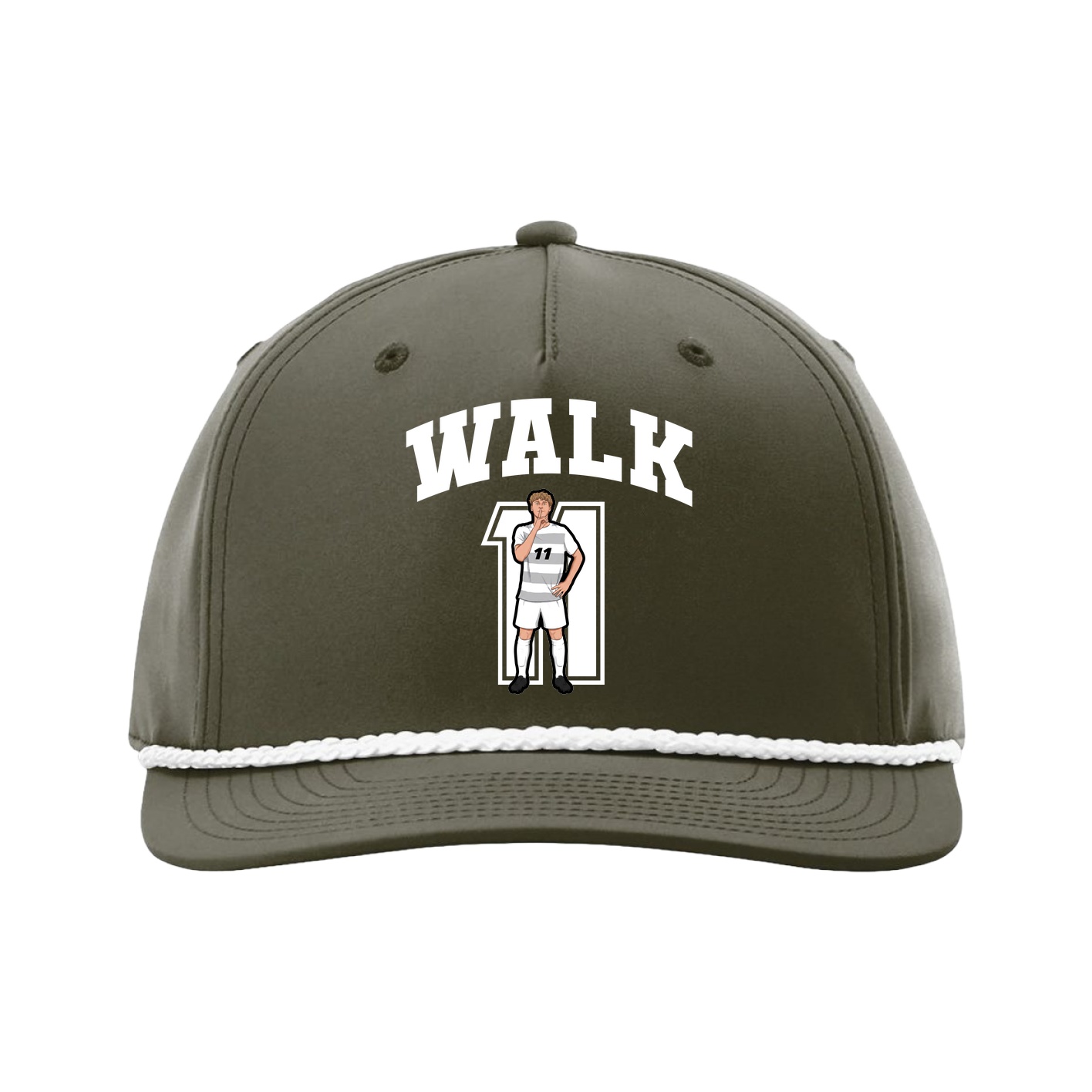 Five-Panel Classic Rope Cap — Number in Green