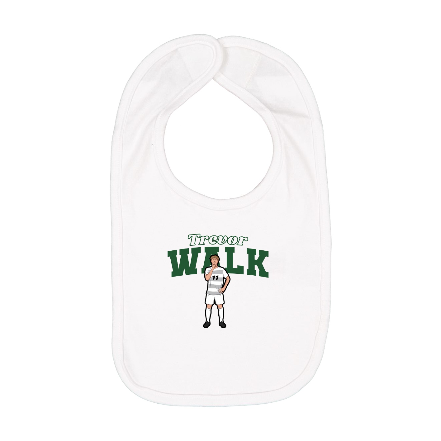 Infant Bib — Name Arch in White