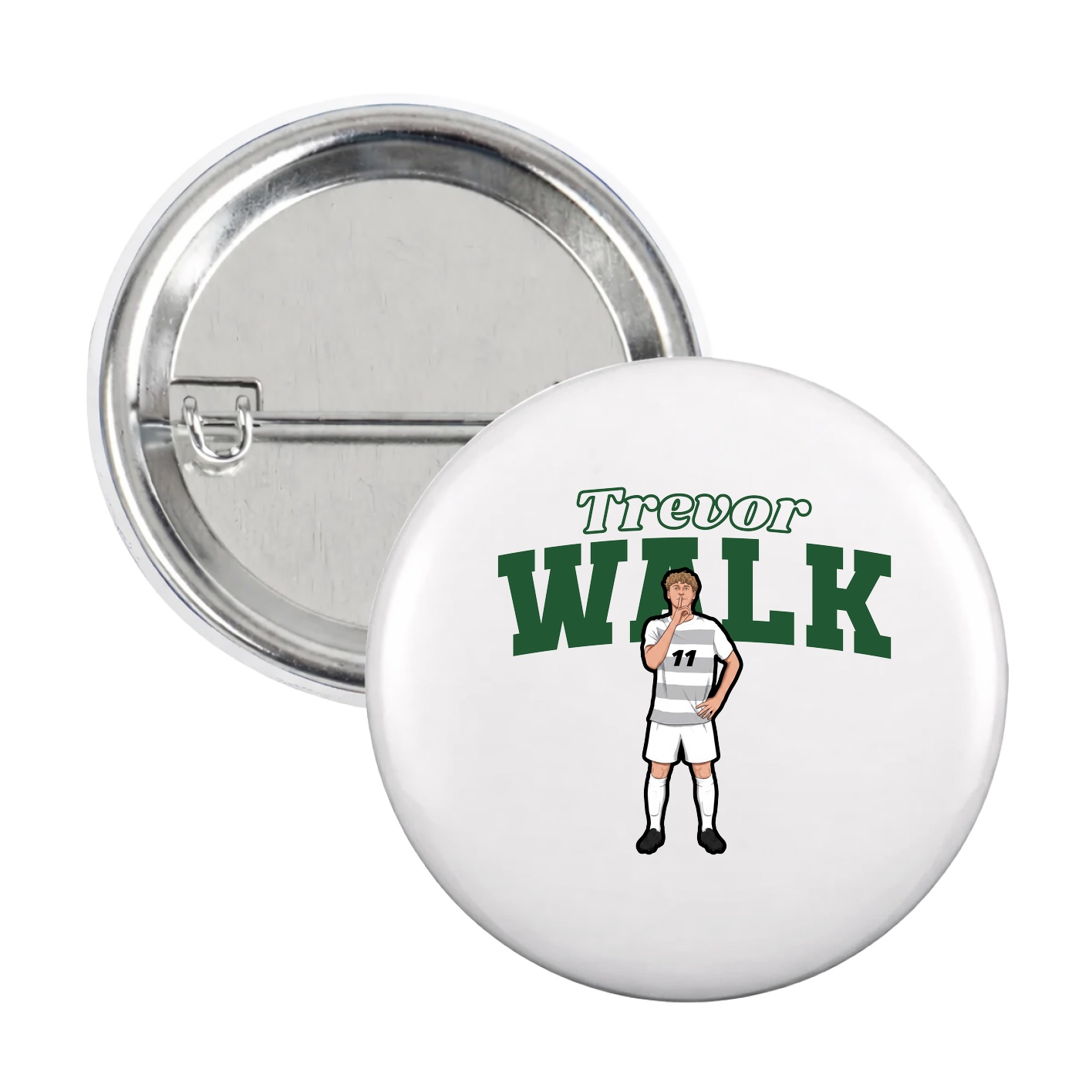 Game Day Button — Name Arch in White