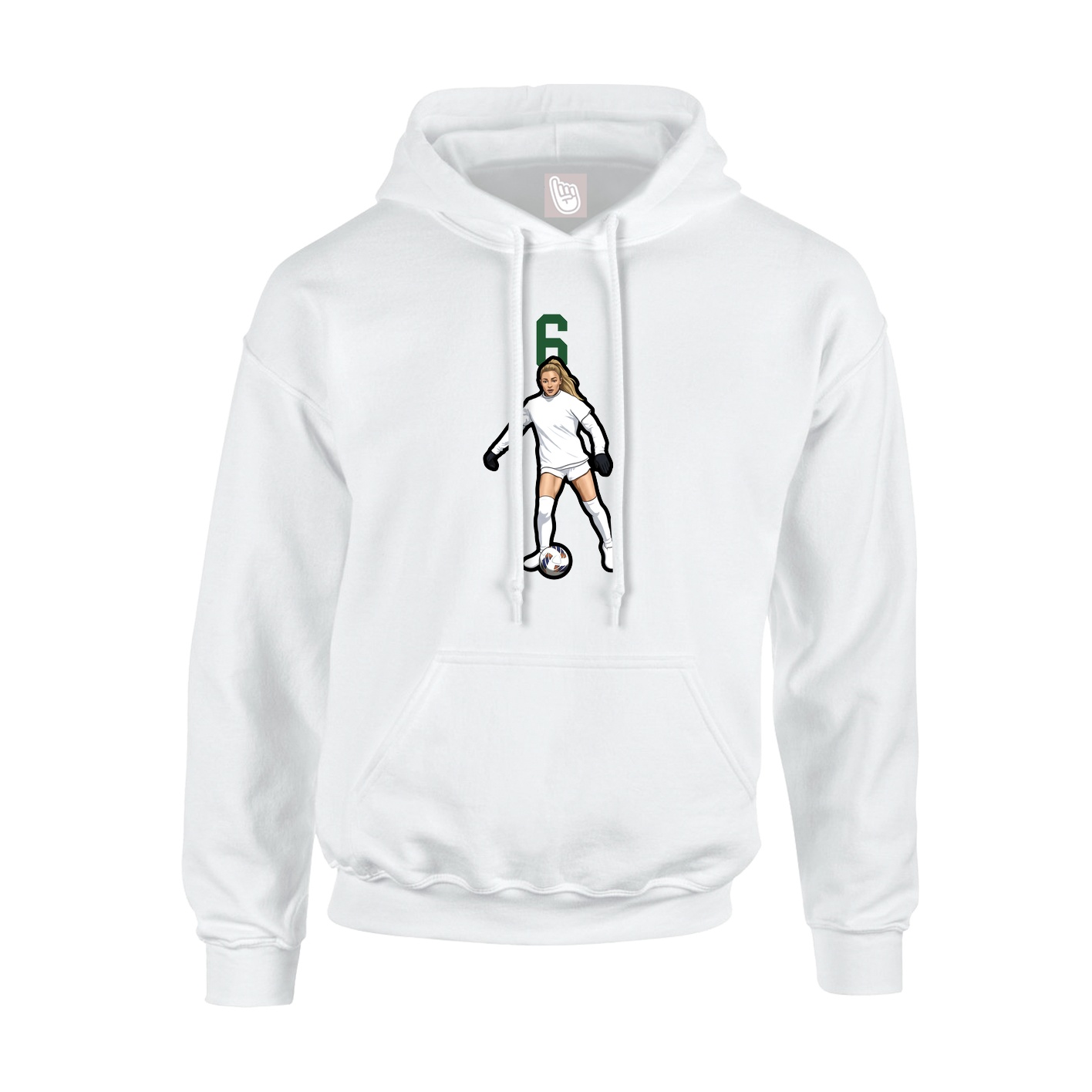 Youth Hoodie — Number Top in White