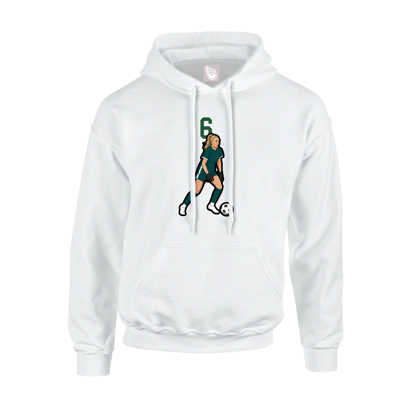 Hoodie — Number Top in White