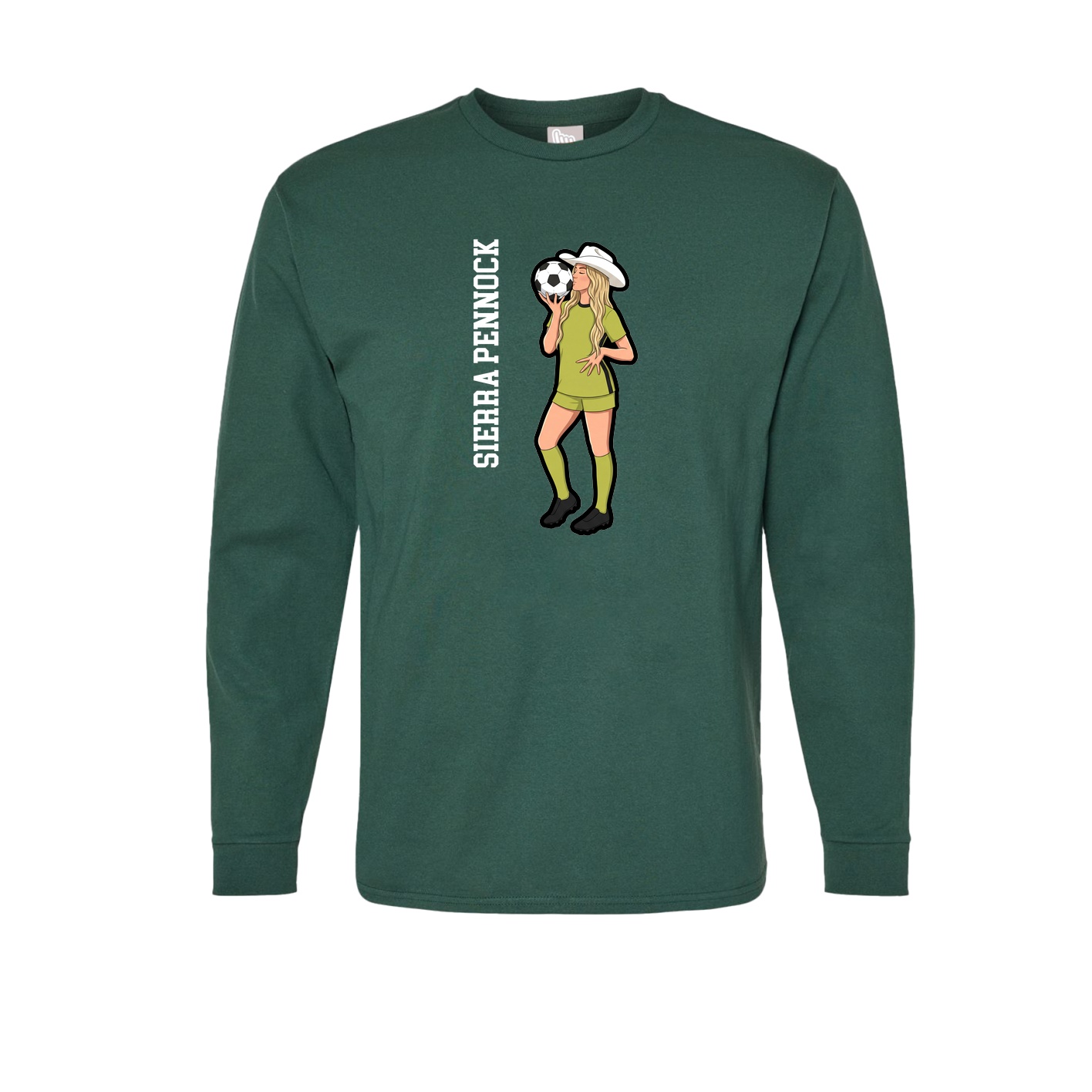 Long Sleeve Tee — Name Vertical in Green