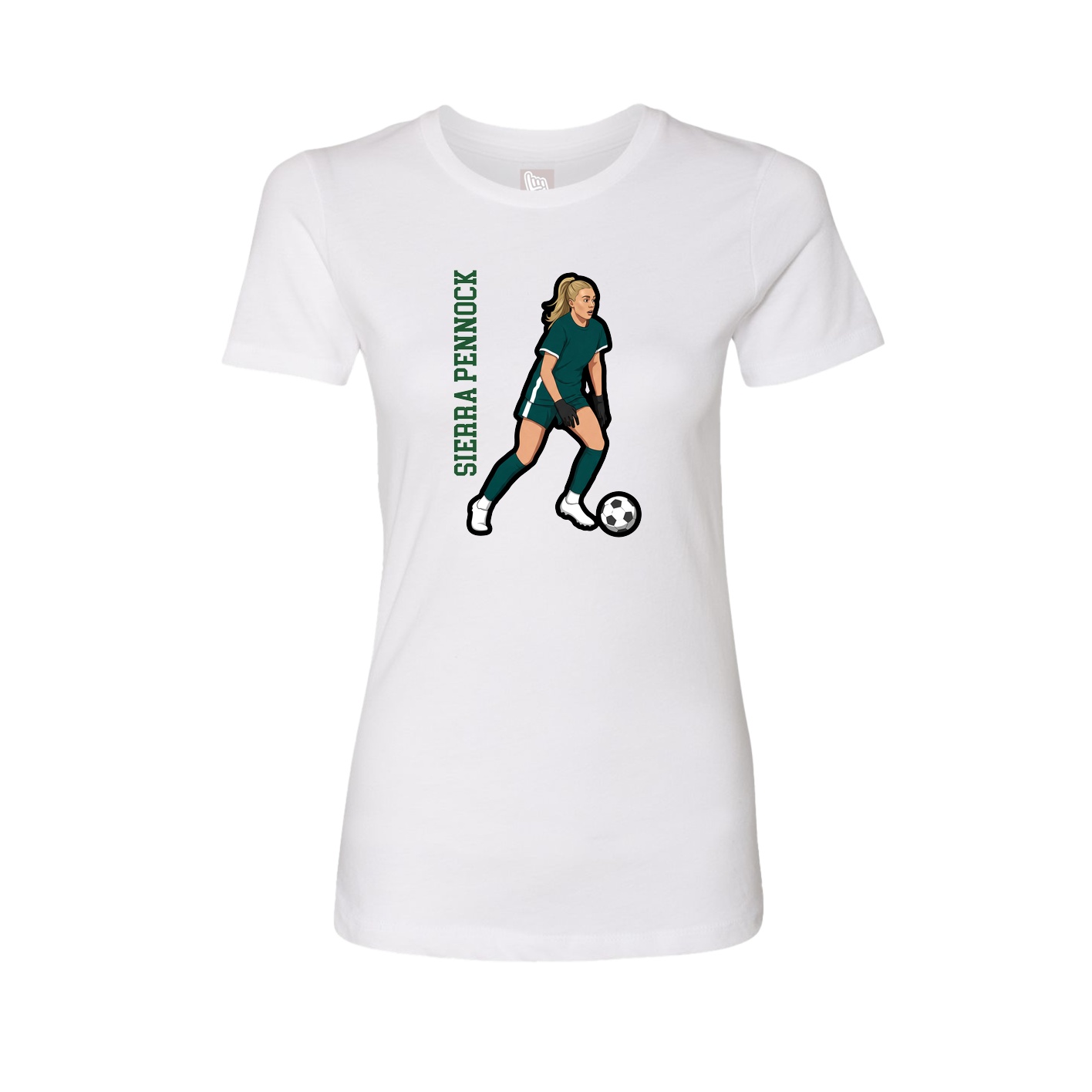 Fitted Women's Tee — Name Vertical in White