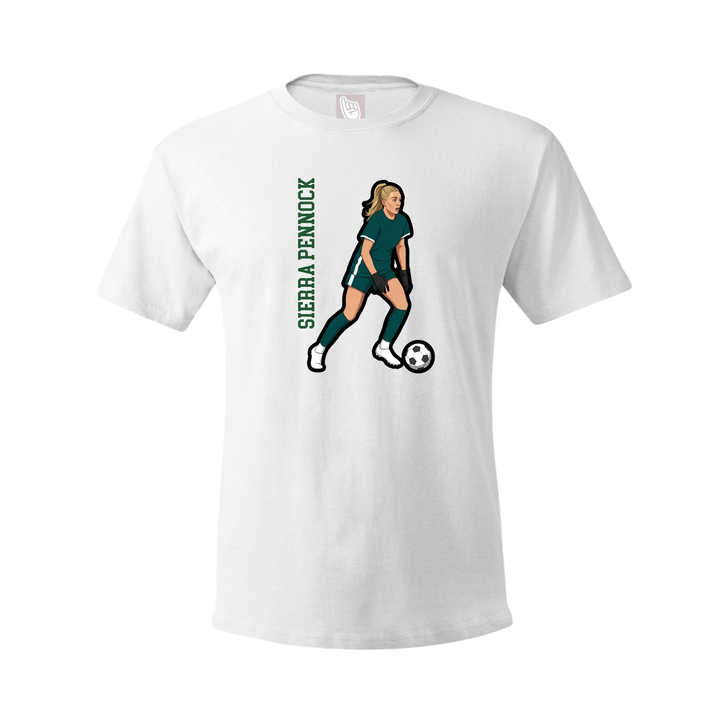 Youth Tee — Name Vertical in White