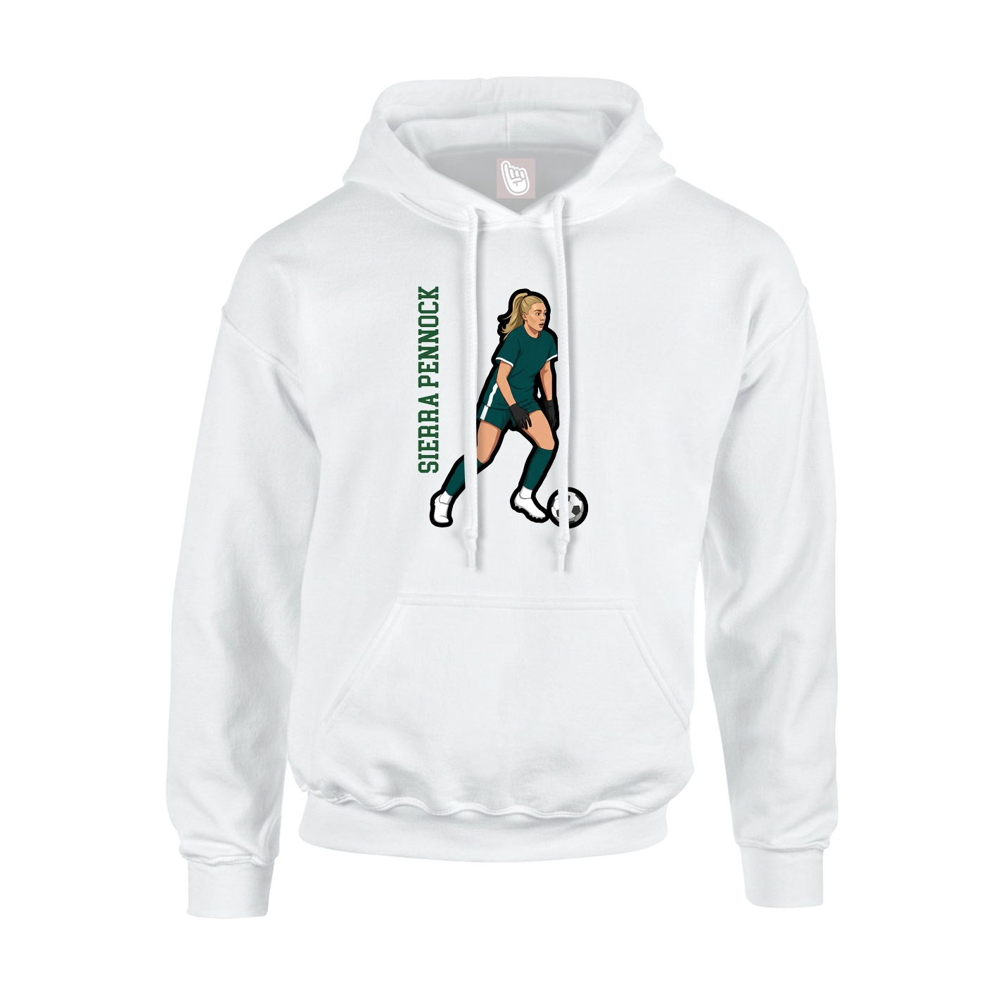 Hoodie — Name Vertical in White