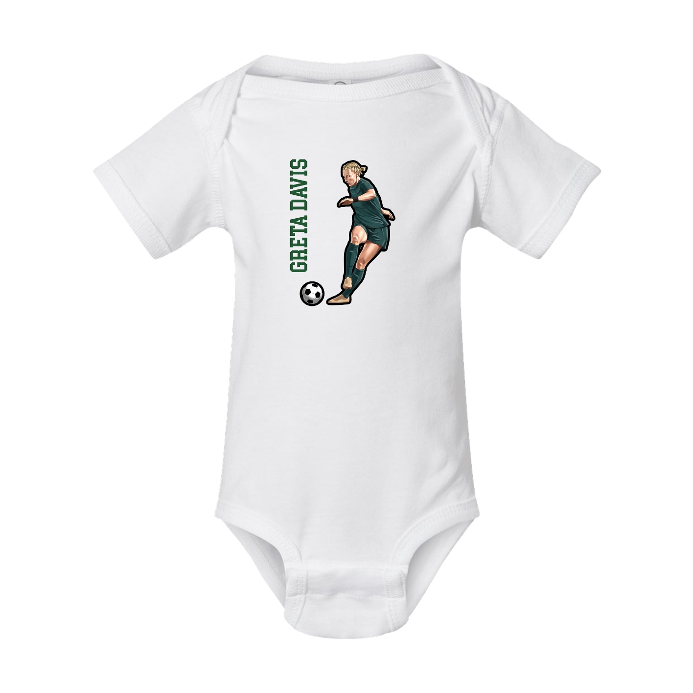 Baby Onesie — Name Vertical in White