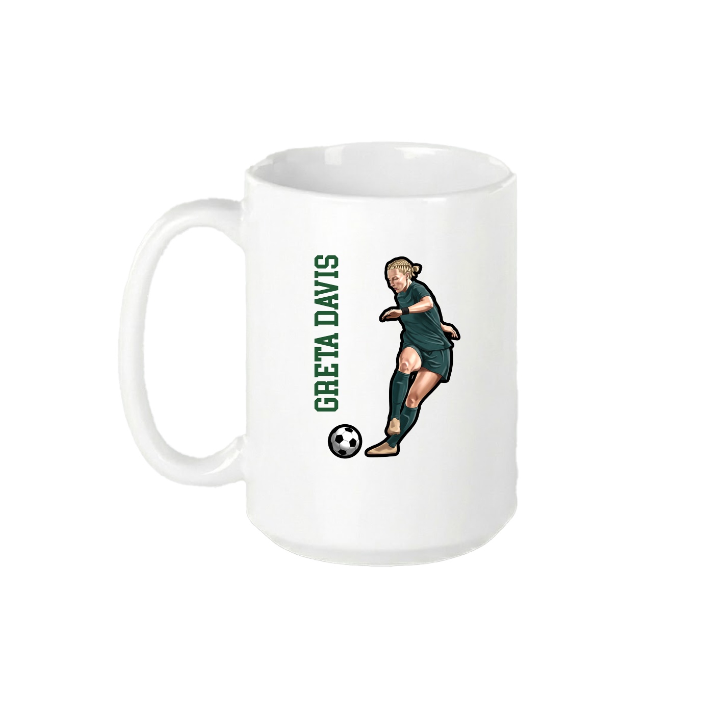 15oz Coffee Mug — Name Vertical in White