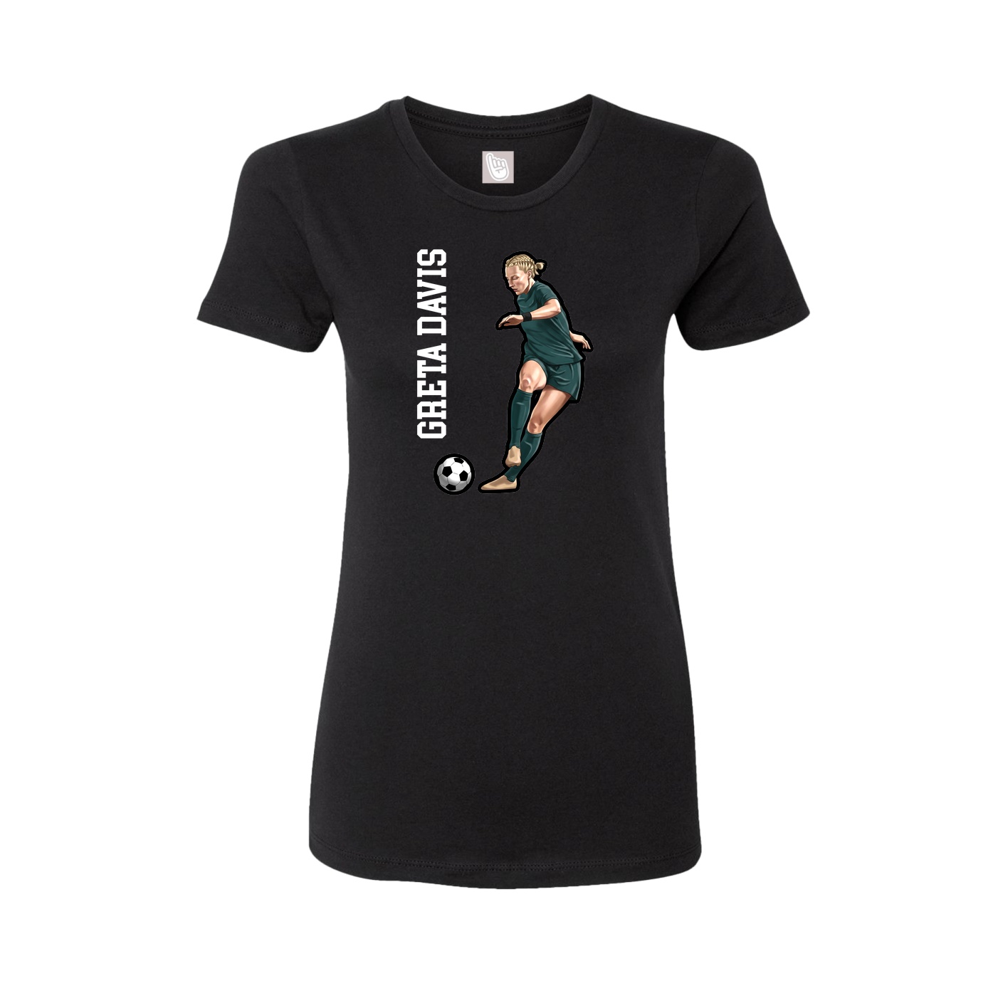 Womens Tee — Name Vertical in Black
