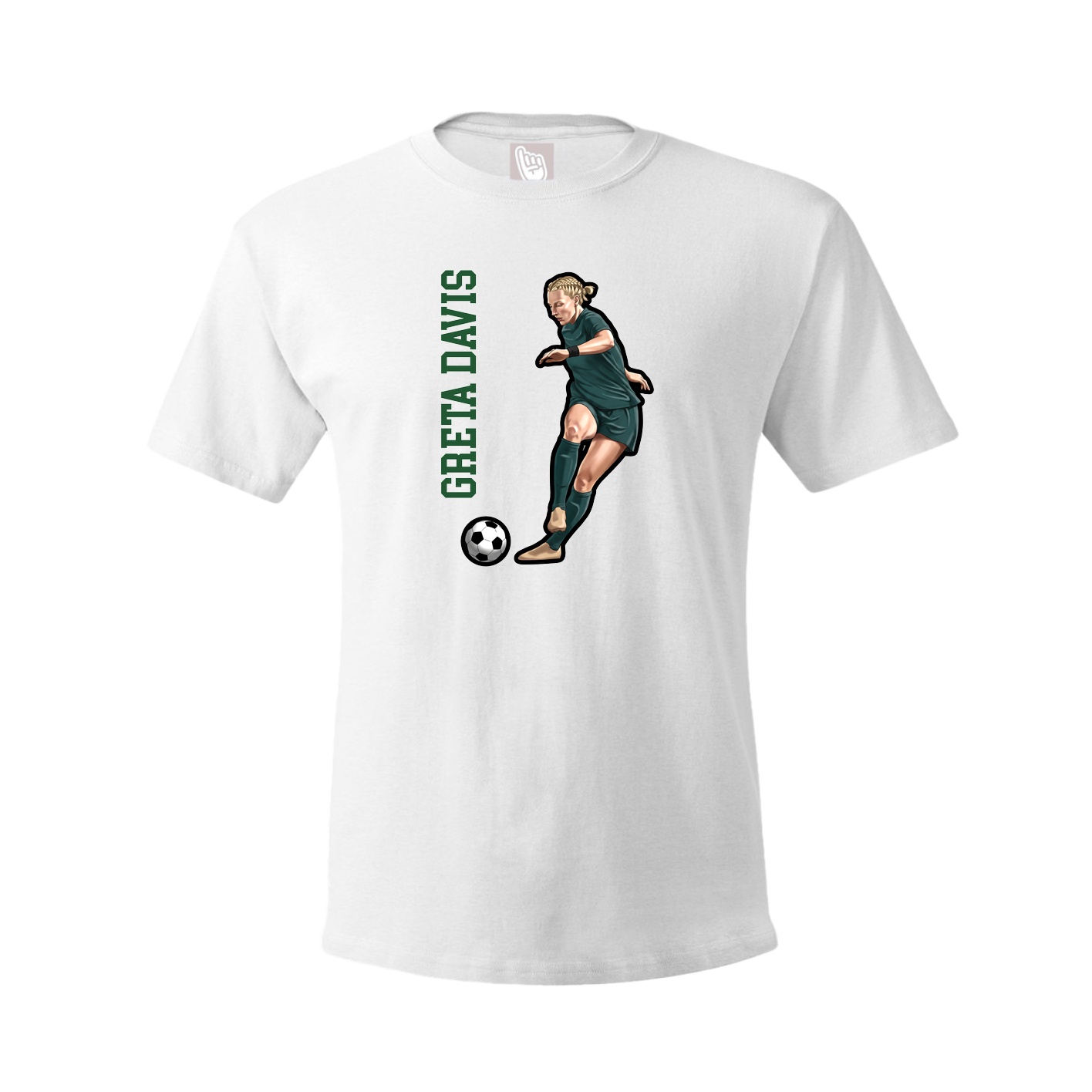 Youth Tee — Name Vertical in White