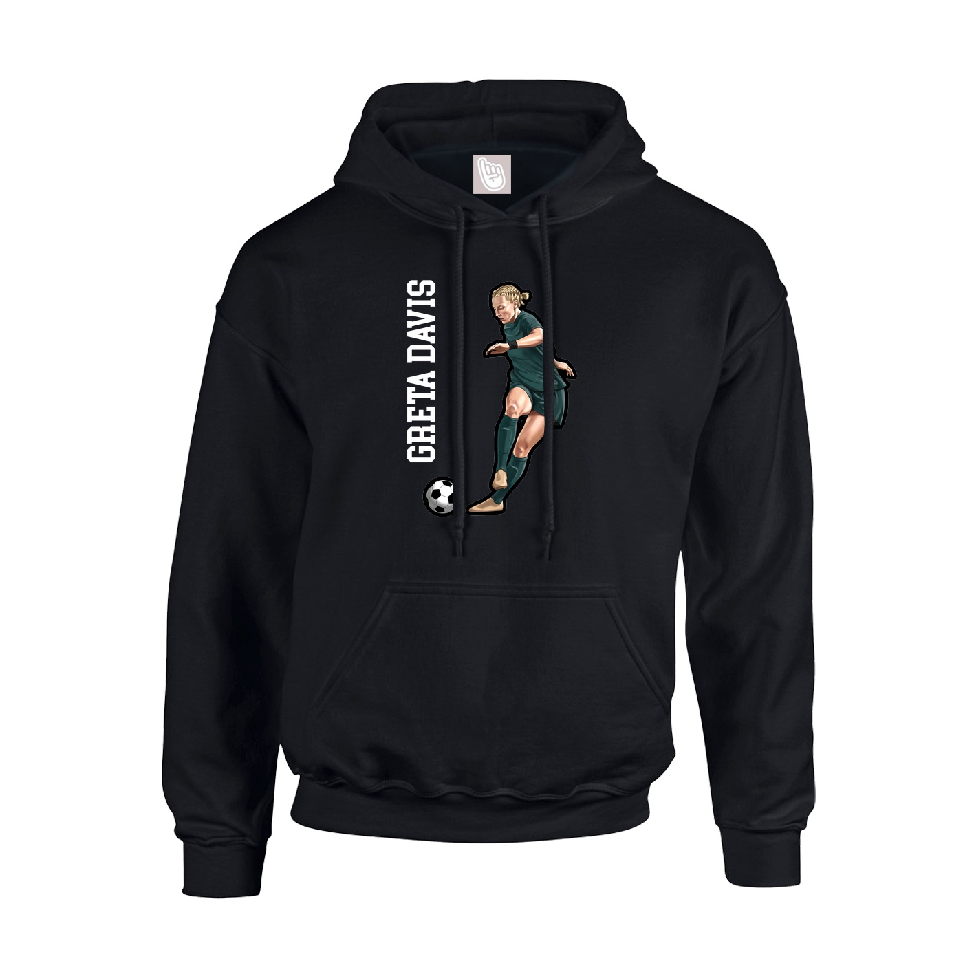 Hoodie — Name Vertical in Black