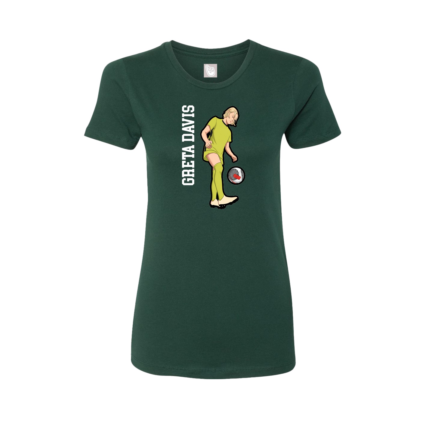 Womens Tee — Name Vertical in Green