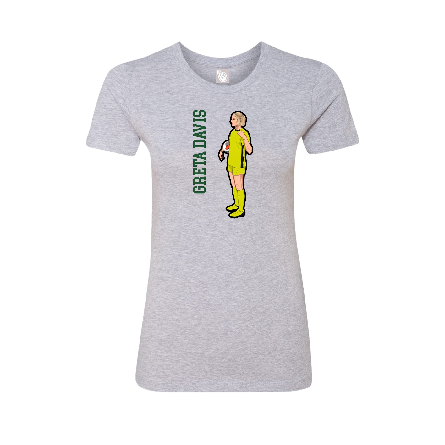 Fitted Women's Tee — Name Vertical in Grey