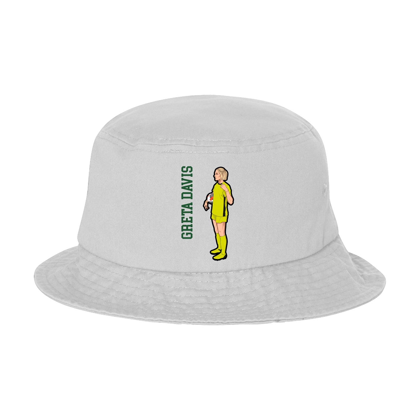 Bucket Cap — Name Vertical in White