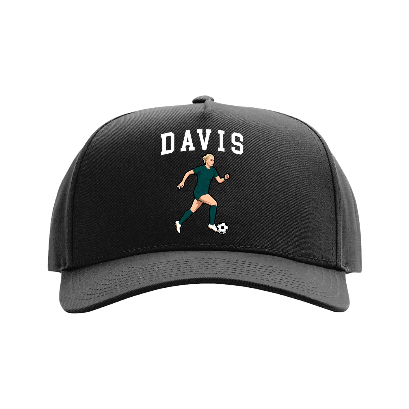 Full Fabric Five-Panel Champ Cap — Shirsey in Black