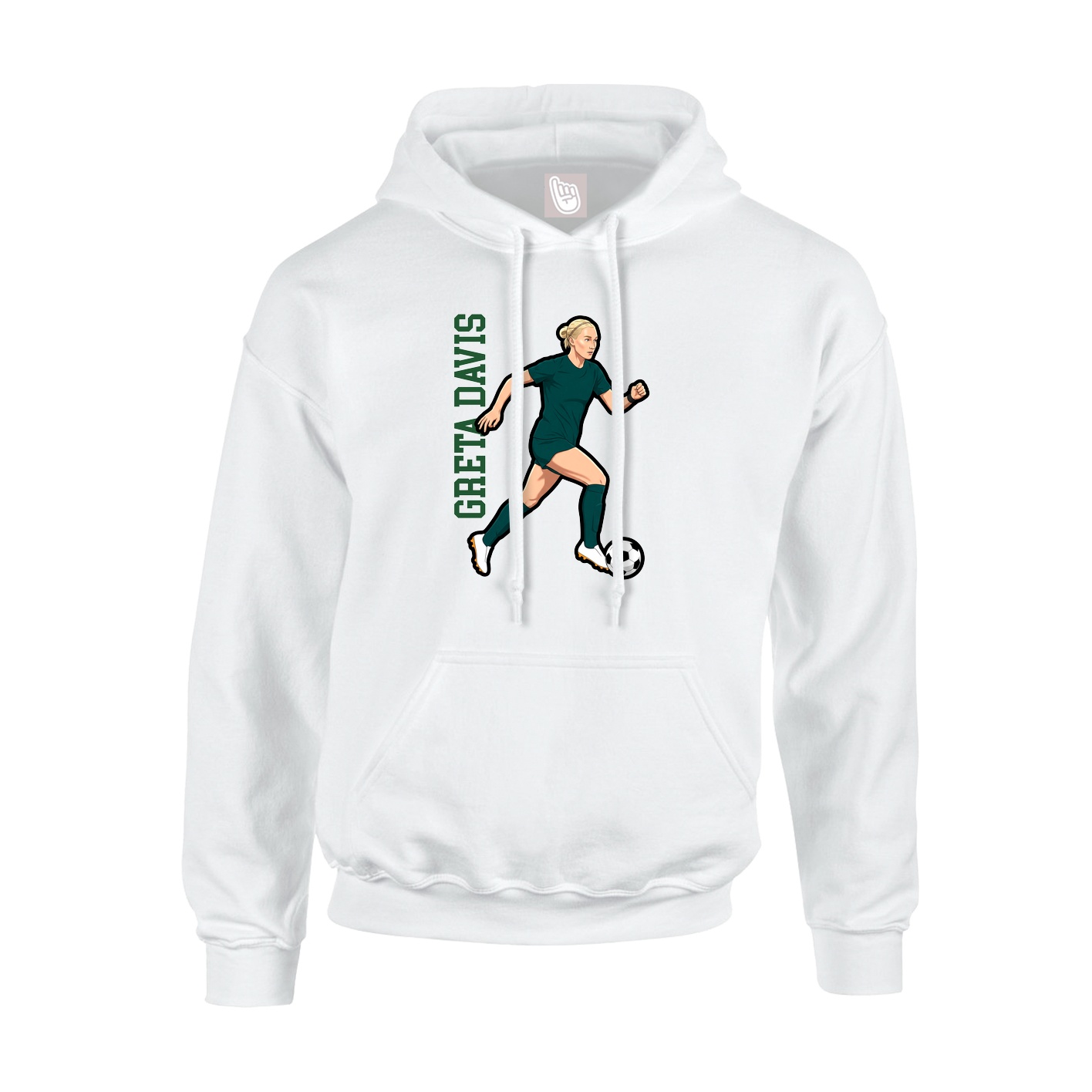 Youth Hoodie — Name Vertical in White