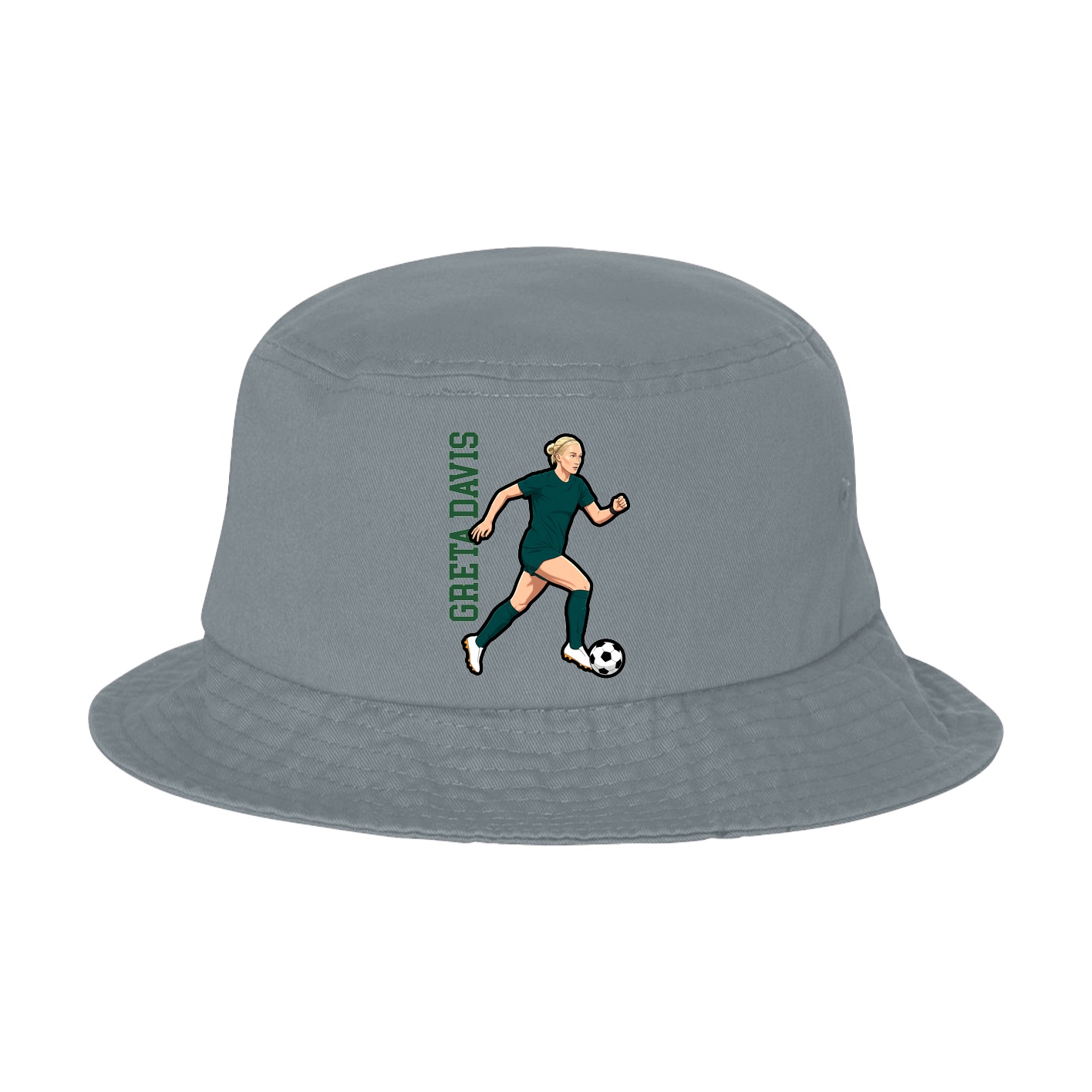 Bucket Cap — Name Vertical in Grey