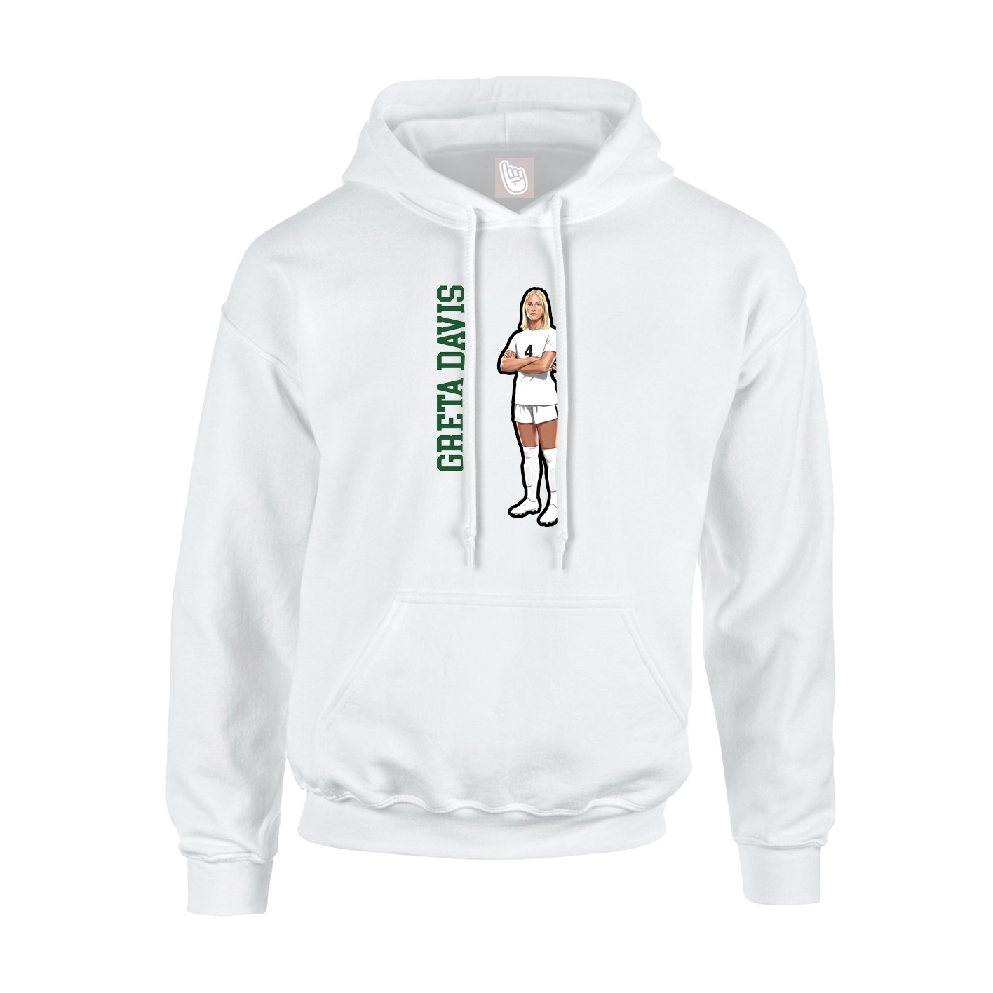 Hoodie — Name Vertical in White