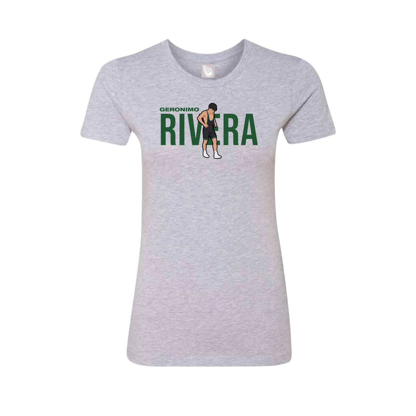 Fitted Women's Tee — Player Name in Grey