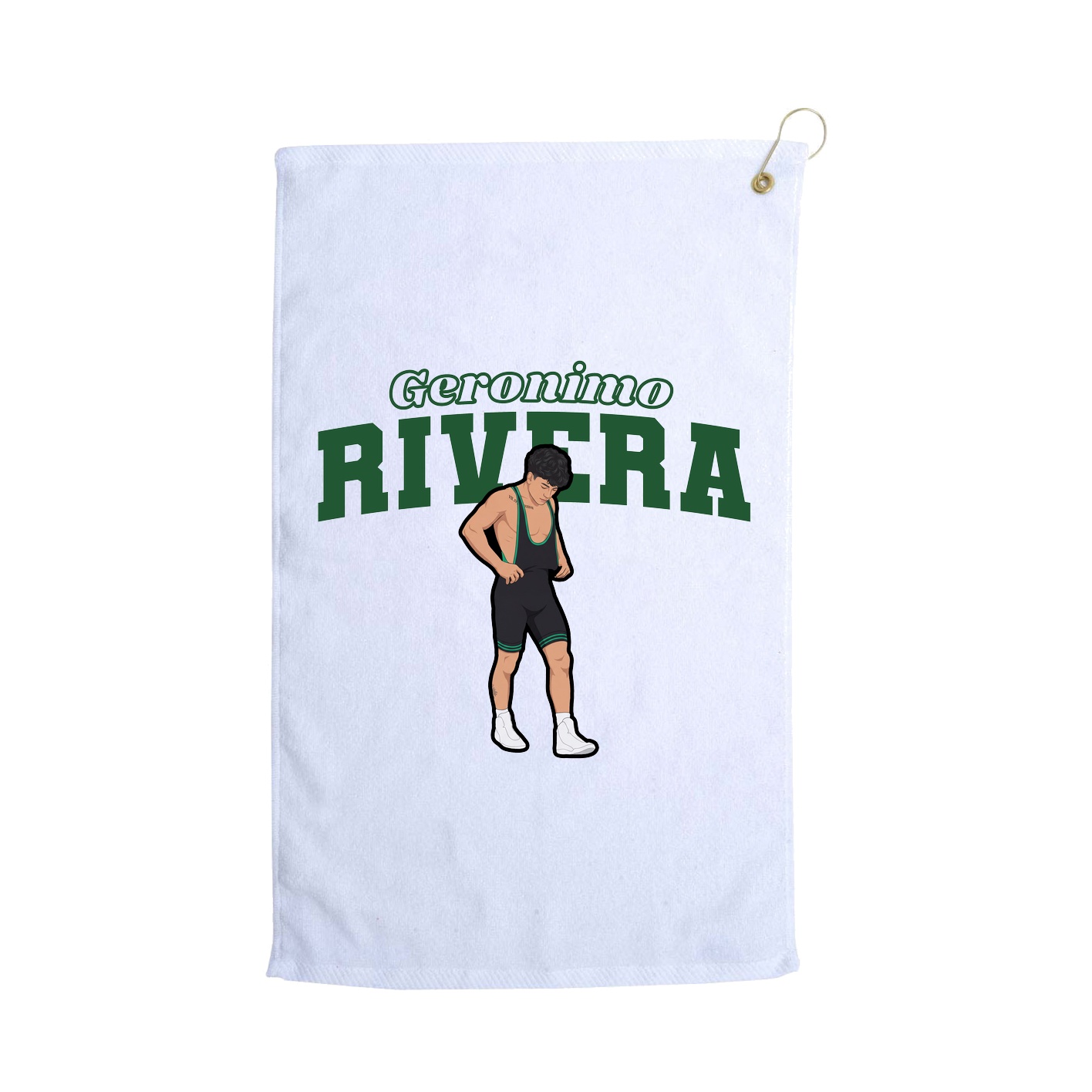 Golf Towel — Name Arch in White
