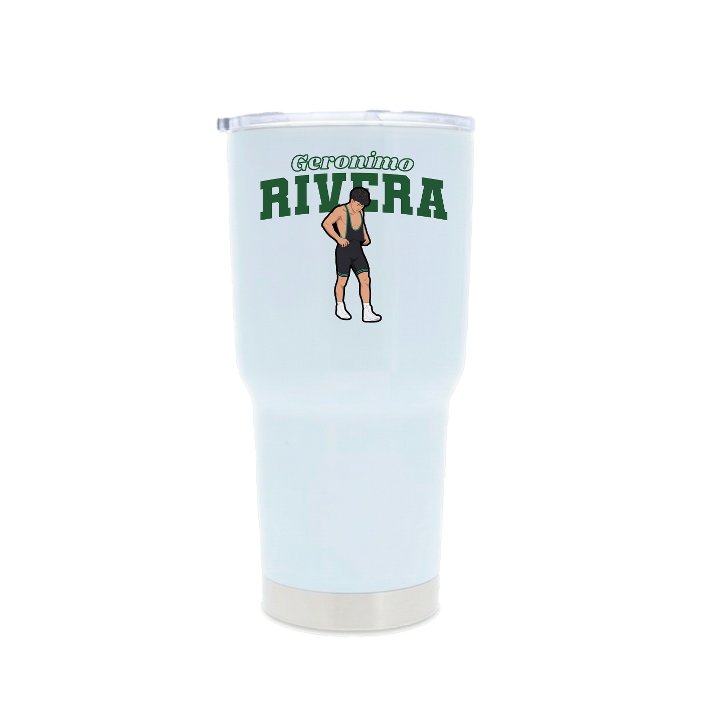 30oz Stainless Steel Tumbler — Name Arch in White