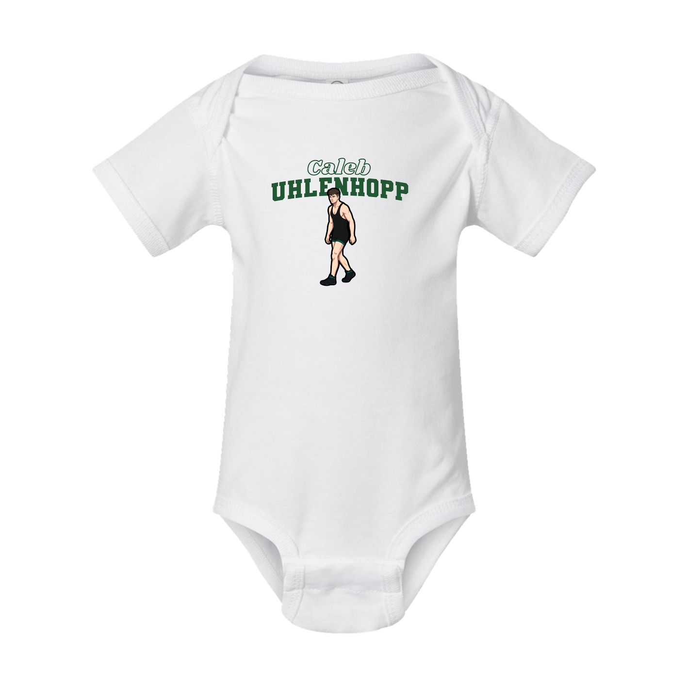 Baby Onesie — Name Arch in White