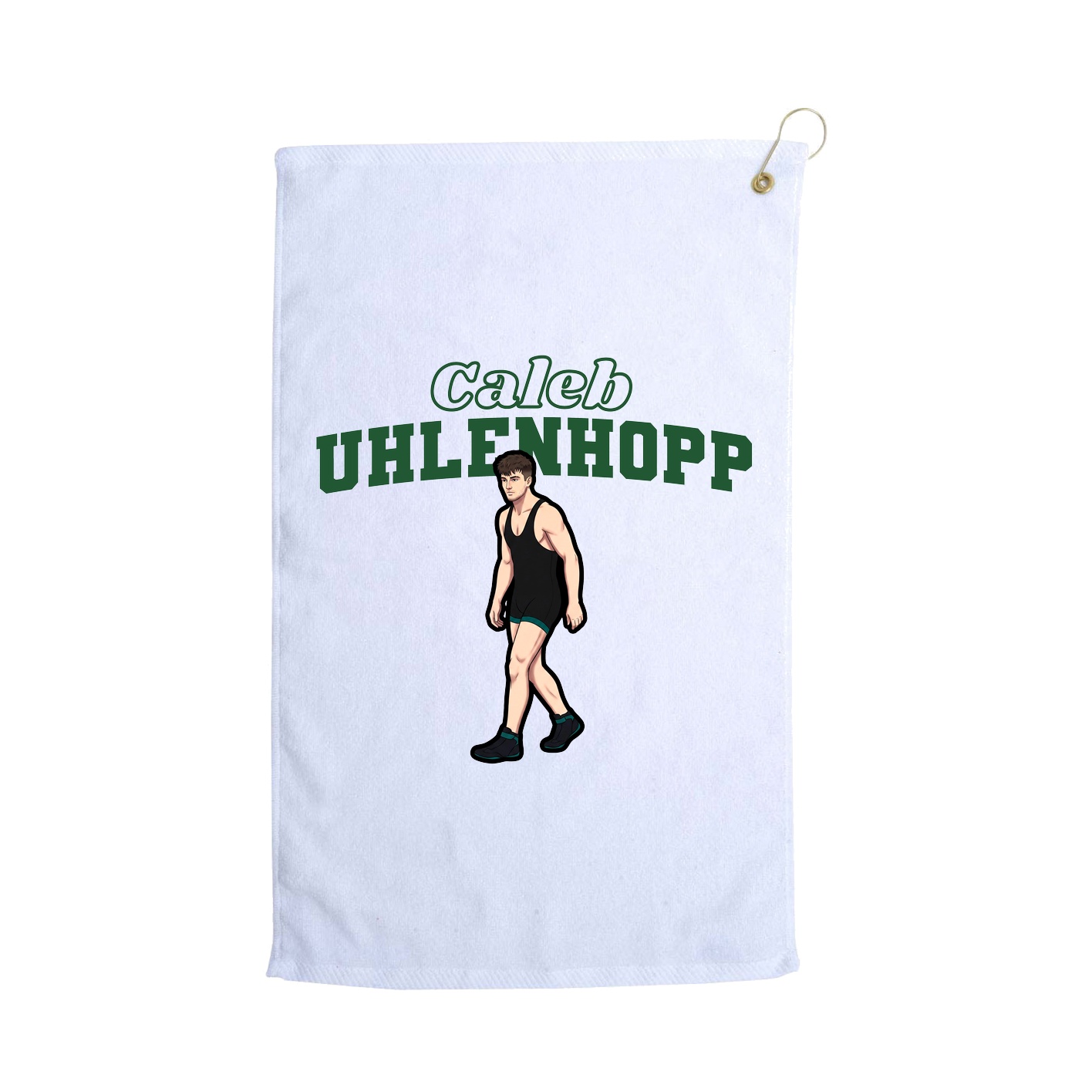 Golf Towel — Name Arch in White