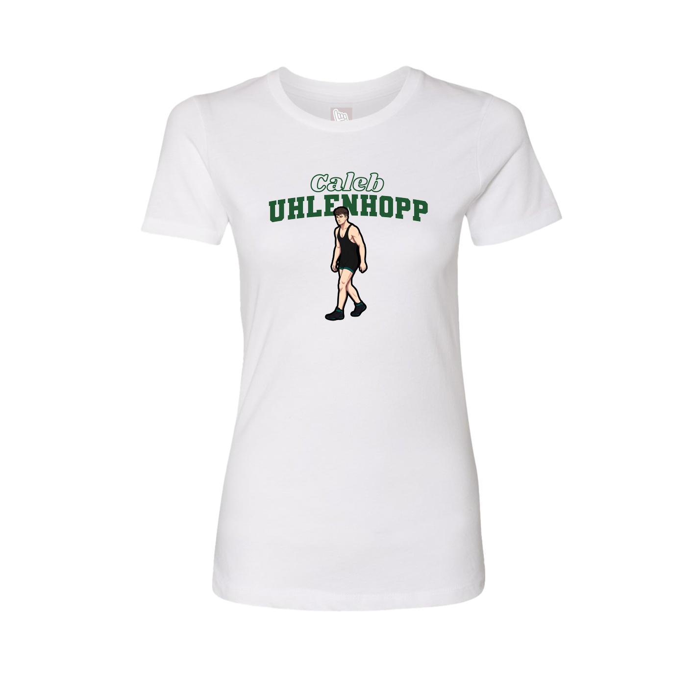 Fitted Women's Tee — Name Arch in White