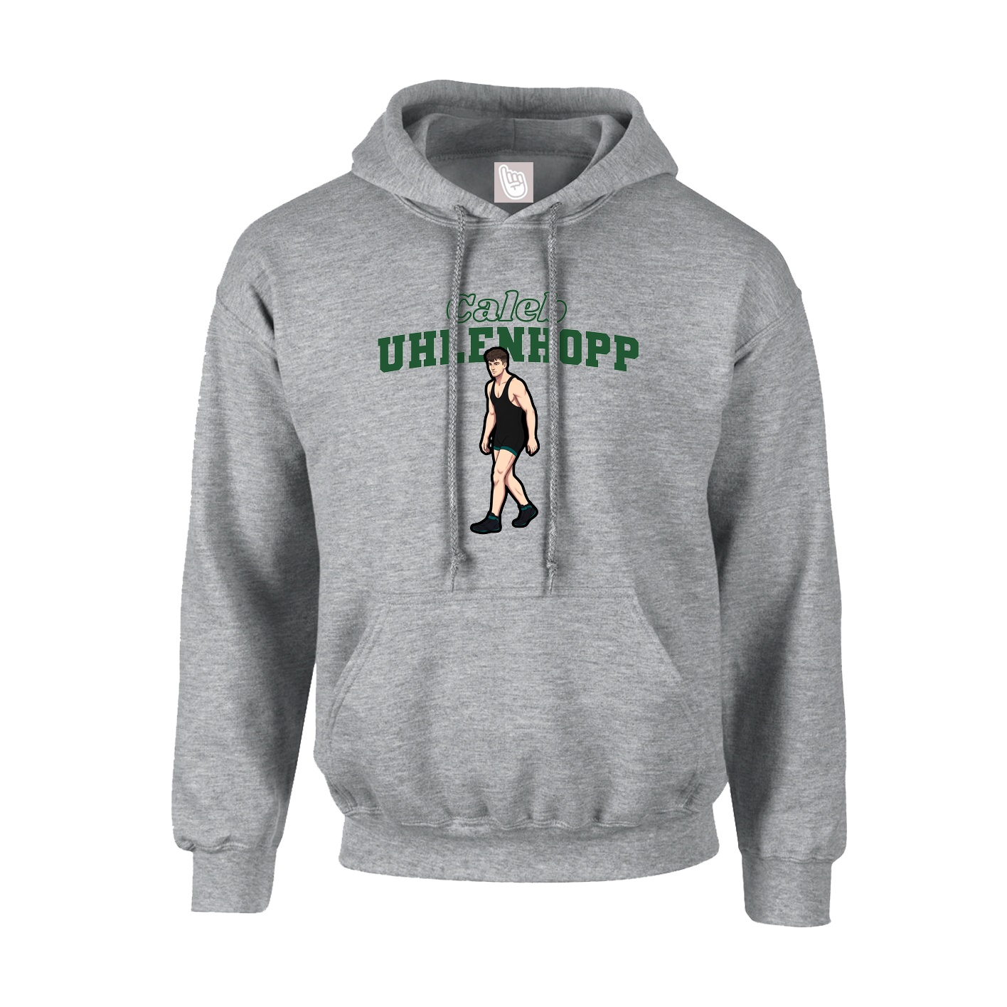 Youth Hoodie — Name Arch in Grey