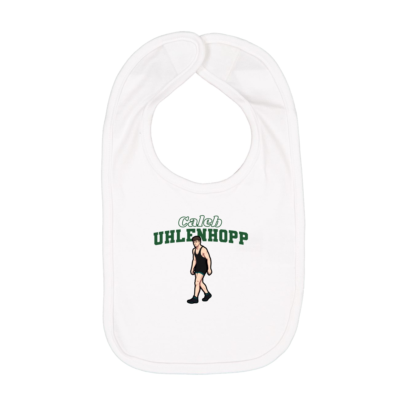 Infant Bib — Name Arch in White