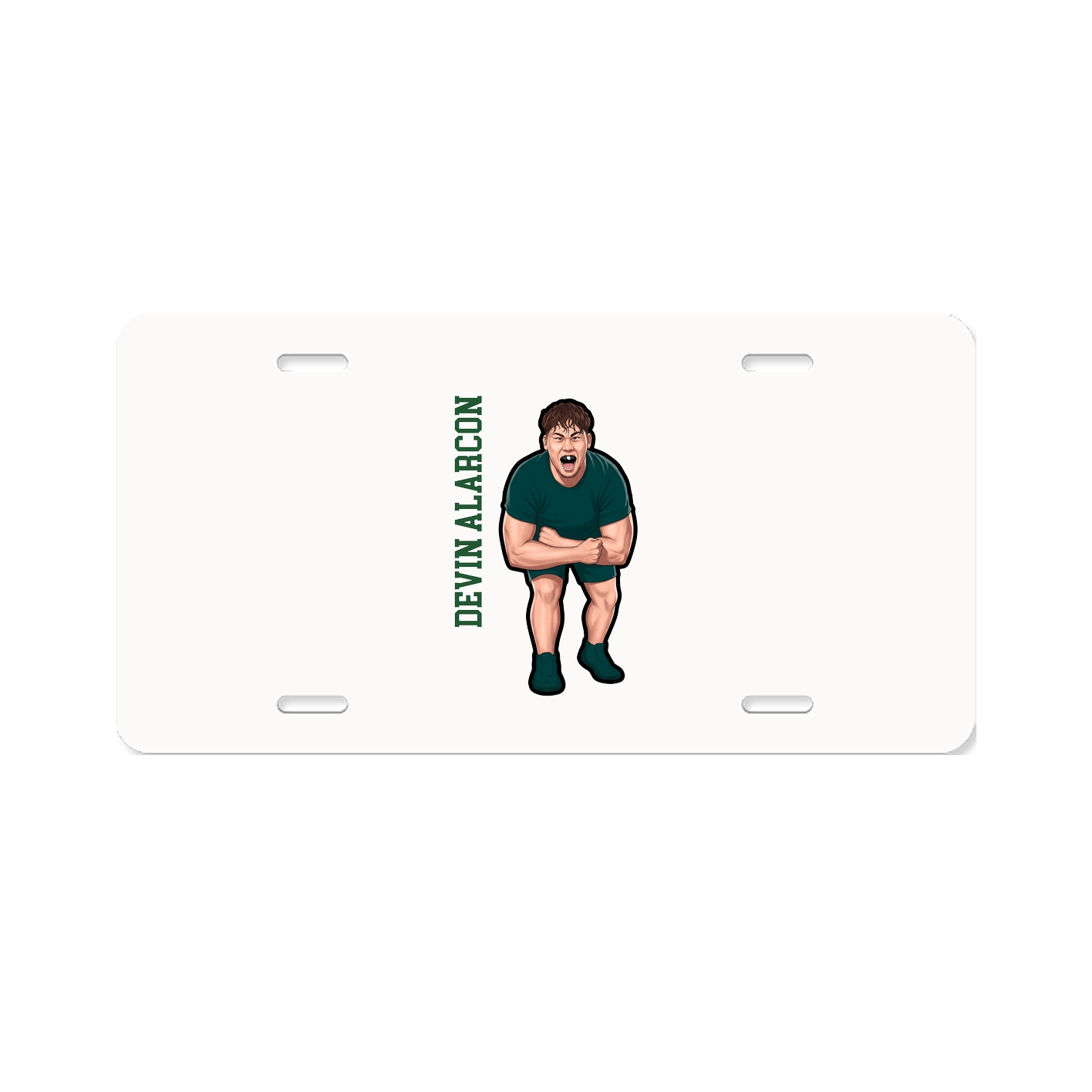 License Plate — Name Vertical in Classic