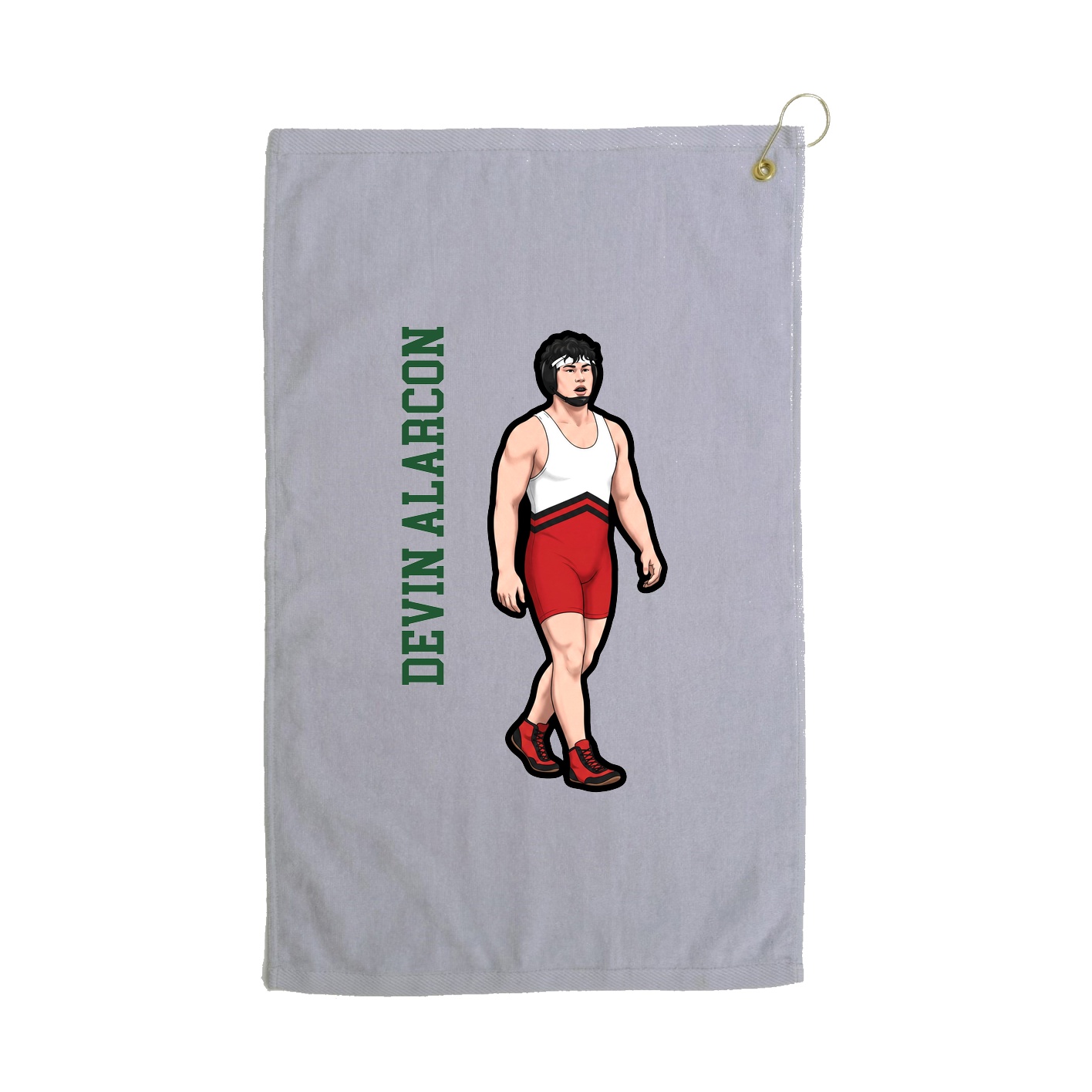 Golf Towel — Name Vertical in Grey