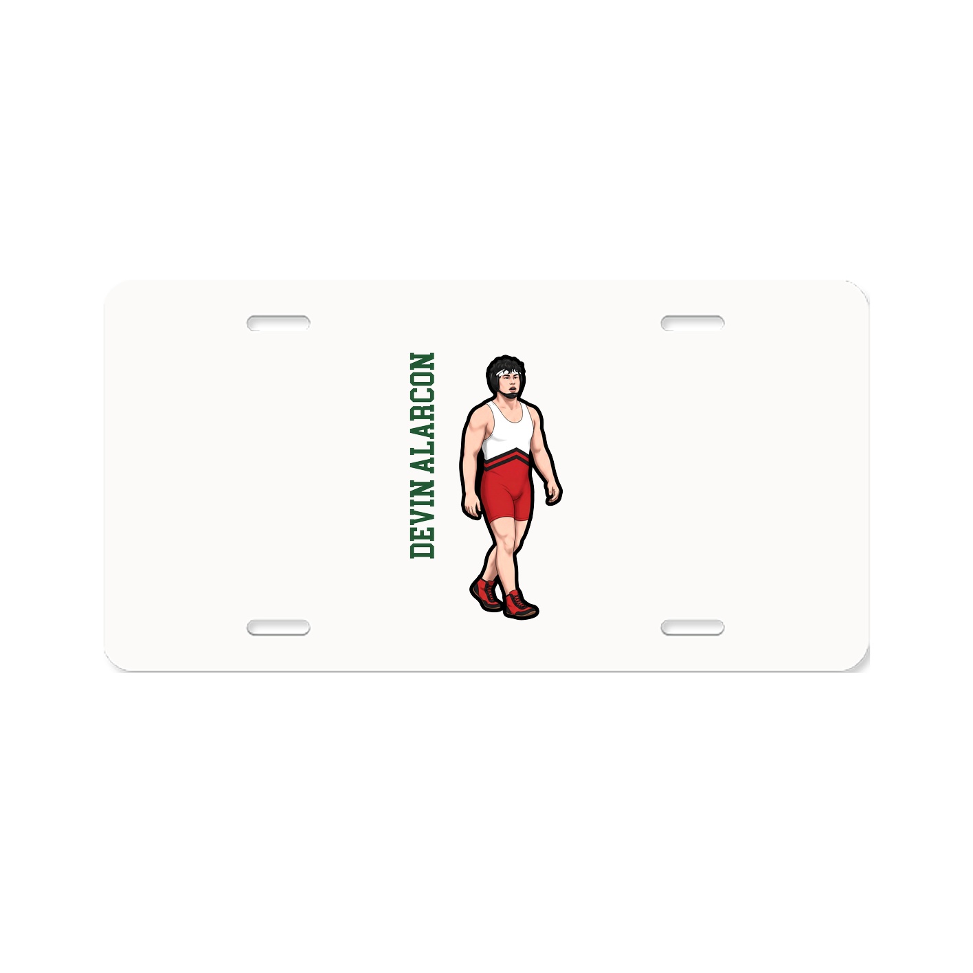 License Plate — Name Vertical in Classic