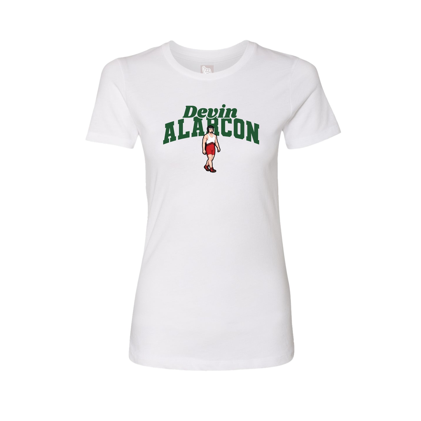 Fitted Women's Tee — Signature Arch in White