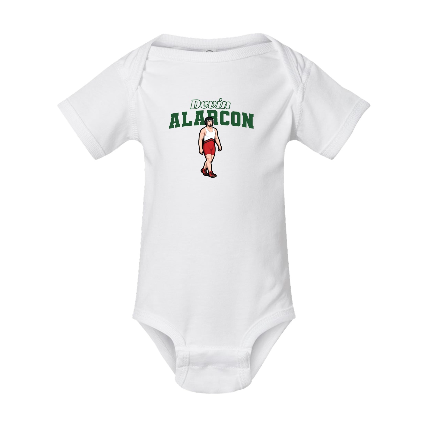 Baby Onesie — Name Arch in White