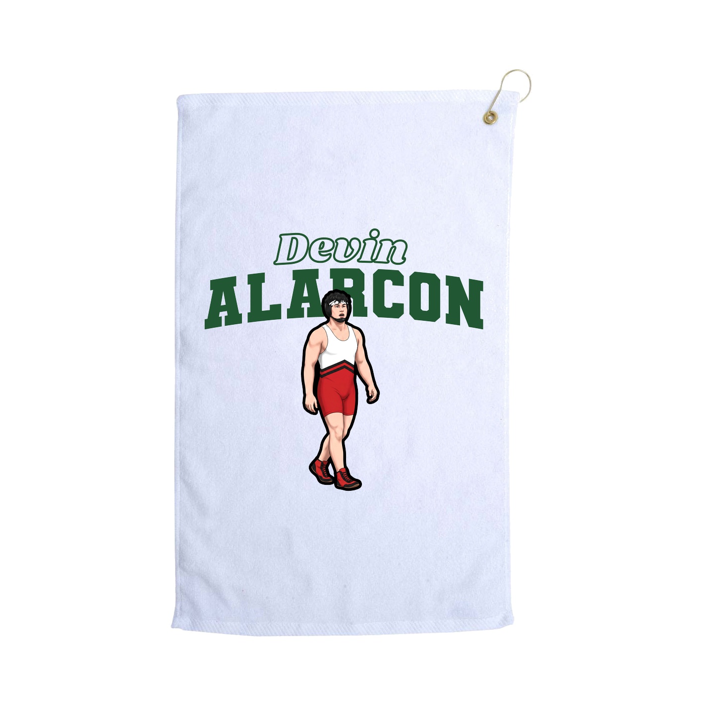 Golf Towel — Name Arch in White