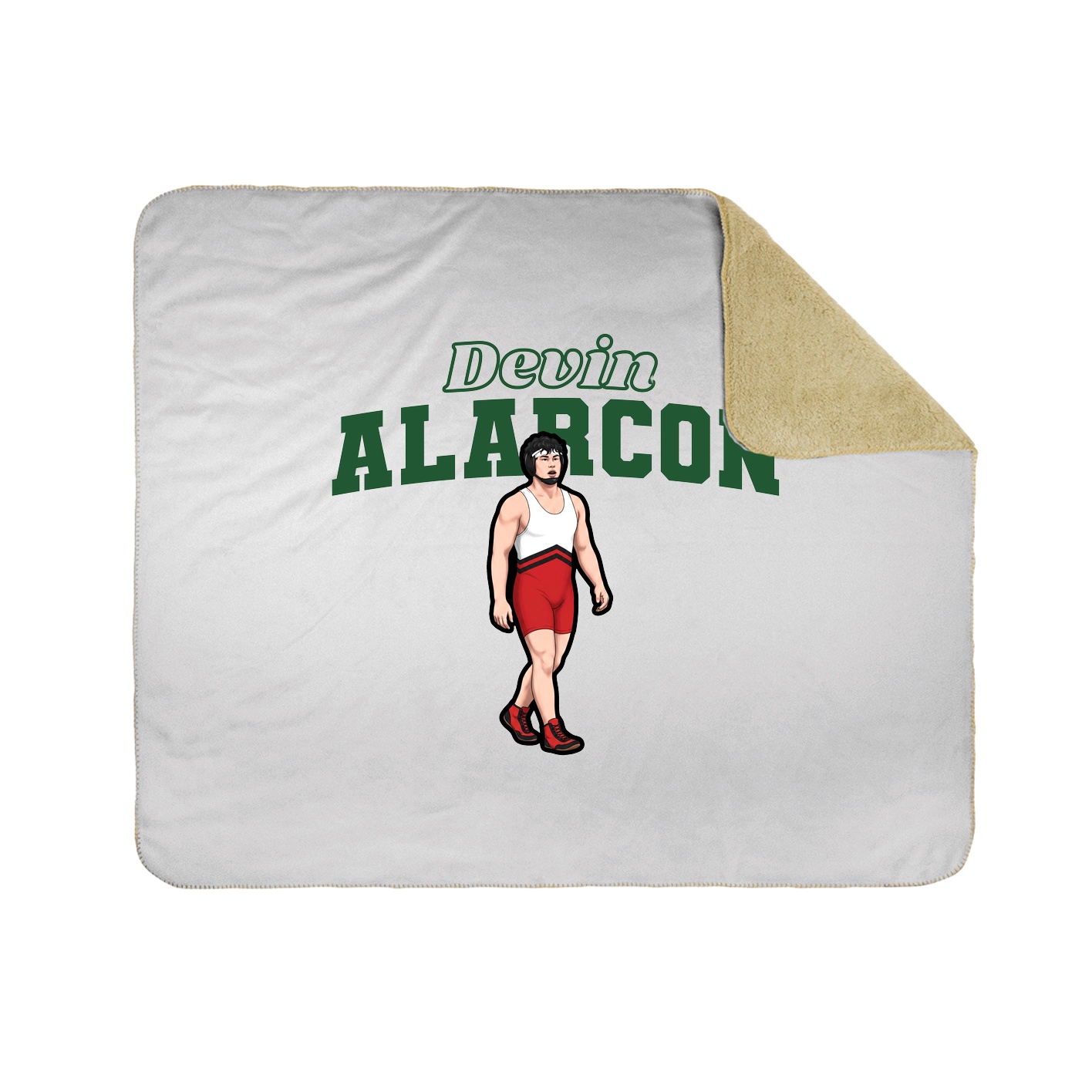 Throw Blanket — Name Arch in White