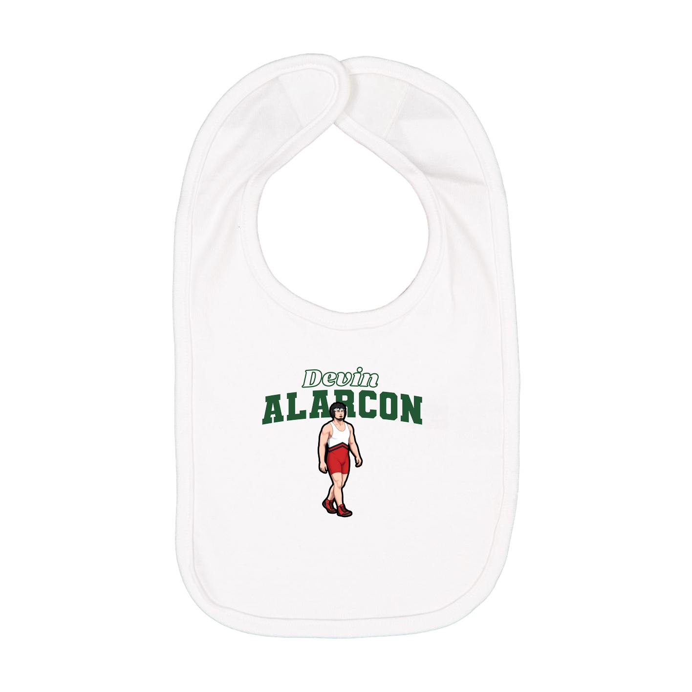 Infant Bib — Name Arch in White